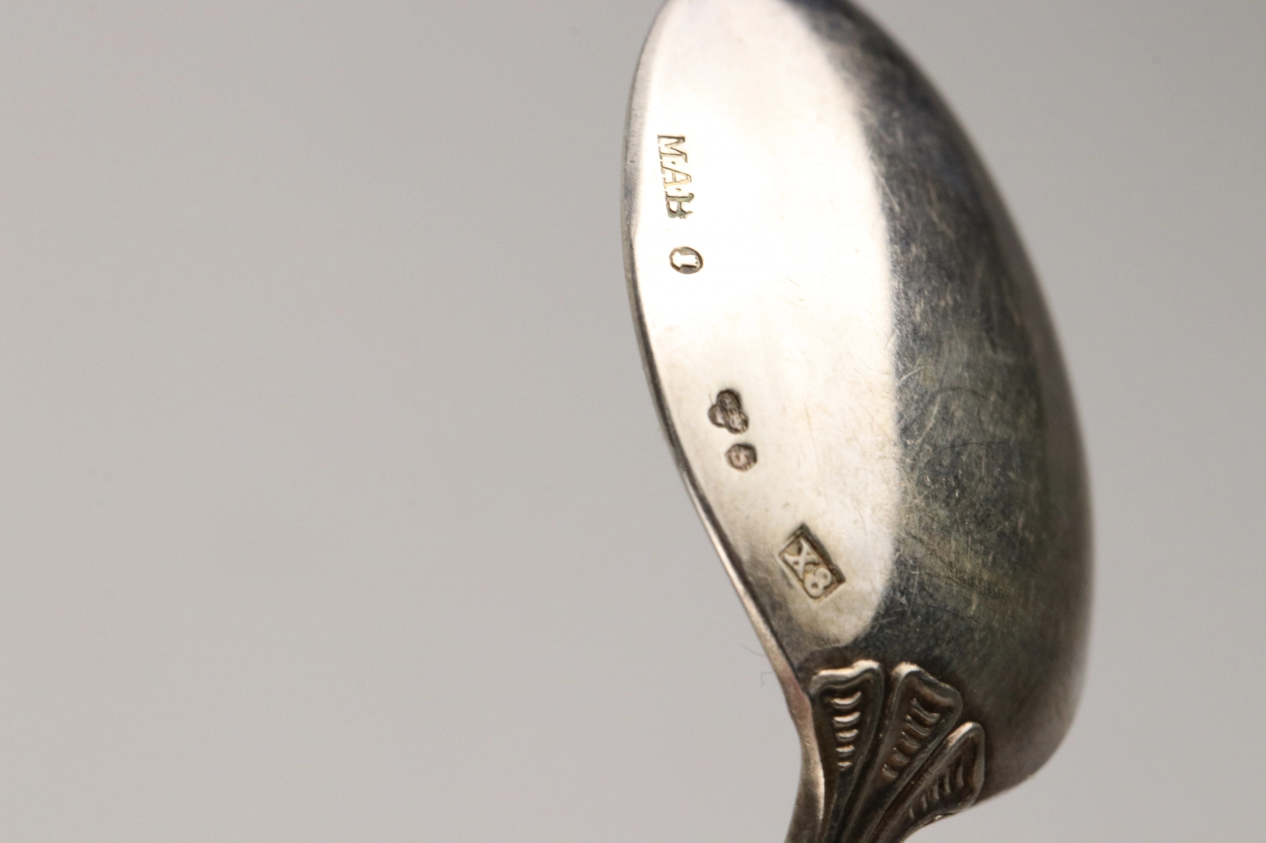 A set of coffee silver spoons 