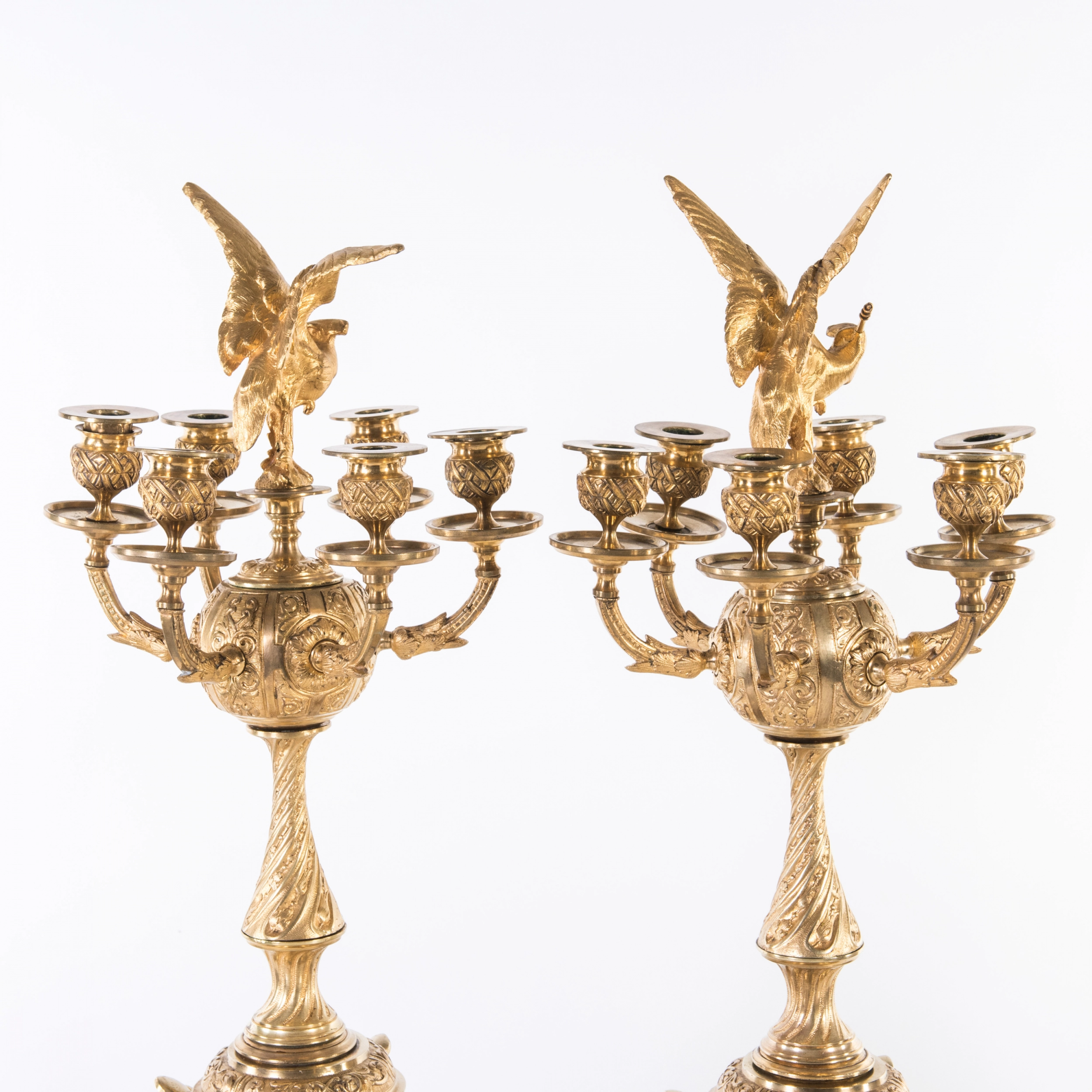  A pair of bronze  candelabra. Russia