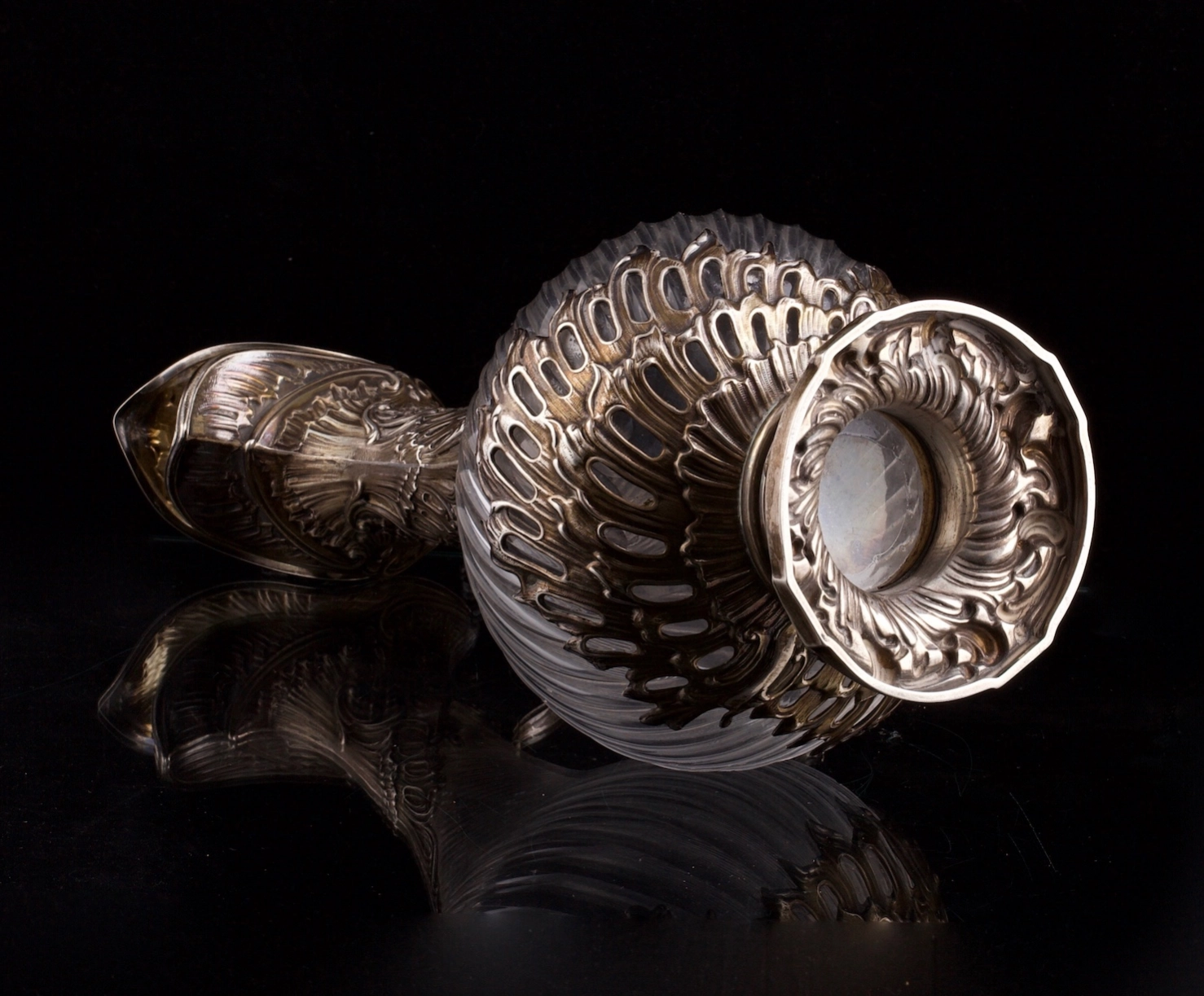  Silver mounted claret jug