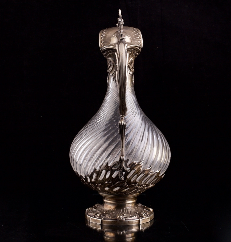  Silver mounted claret jug