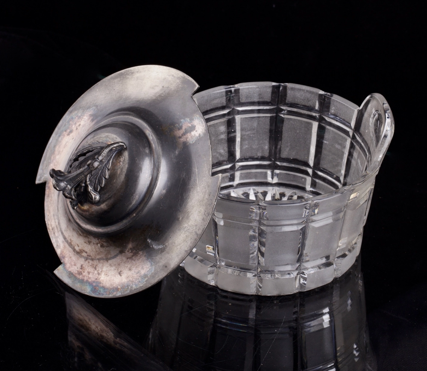 Silver-plated French caviar bowl 