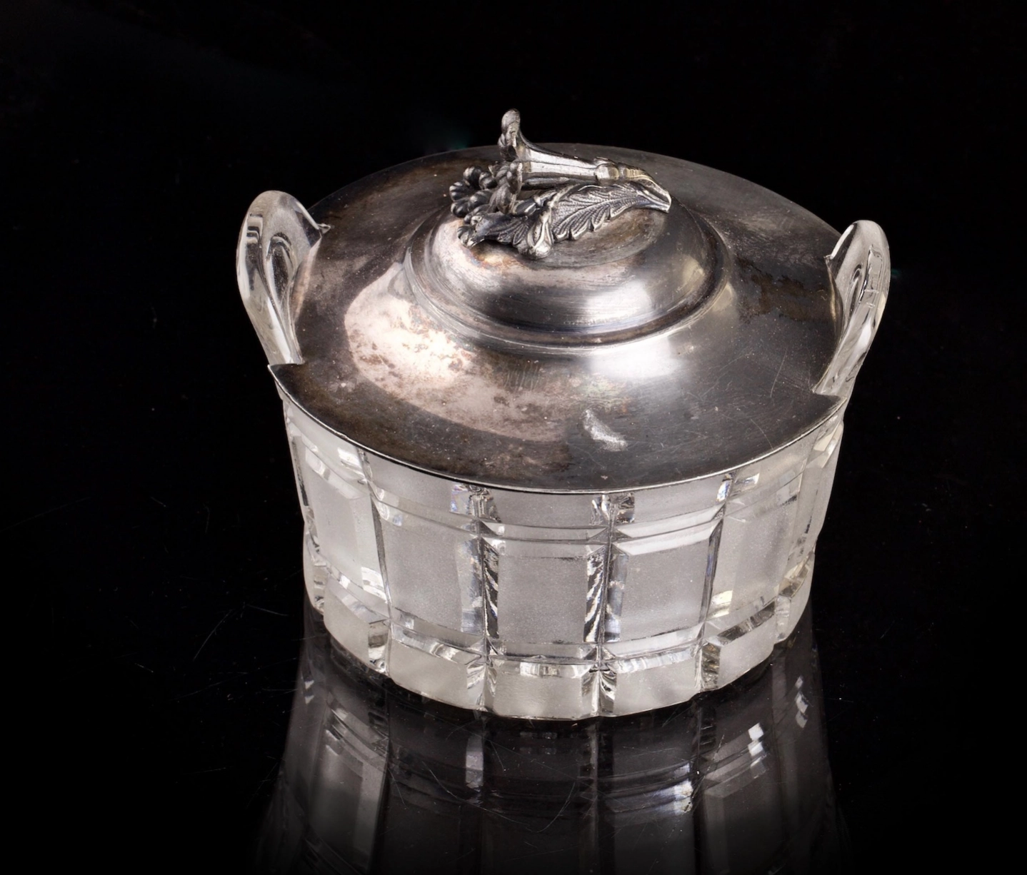 Silver-plated French caviar bowl 