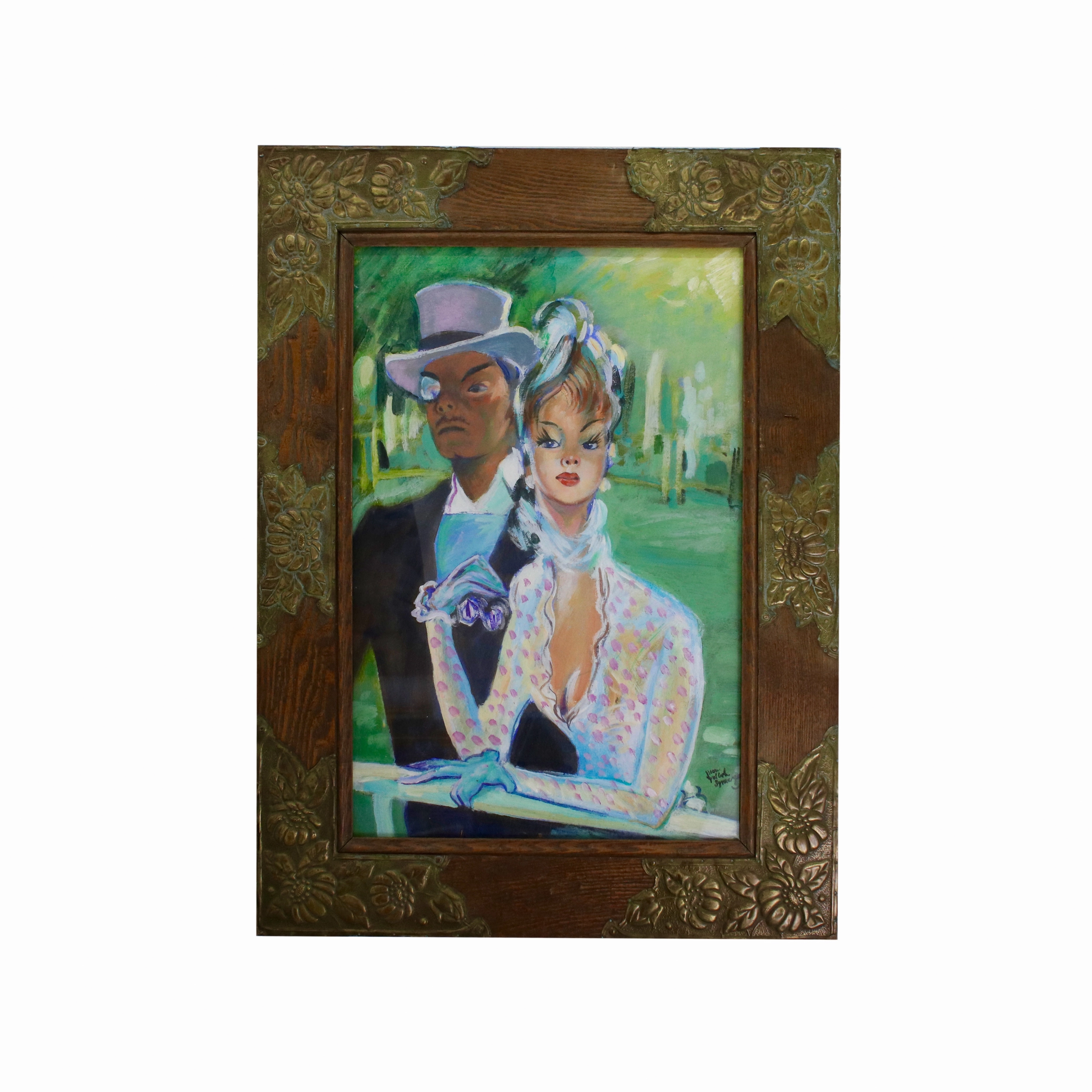 Paire des tableaux du couple «Aux courses » et «À l opera »