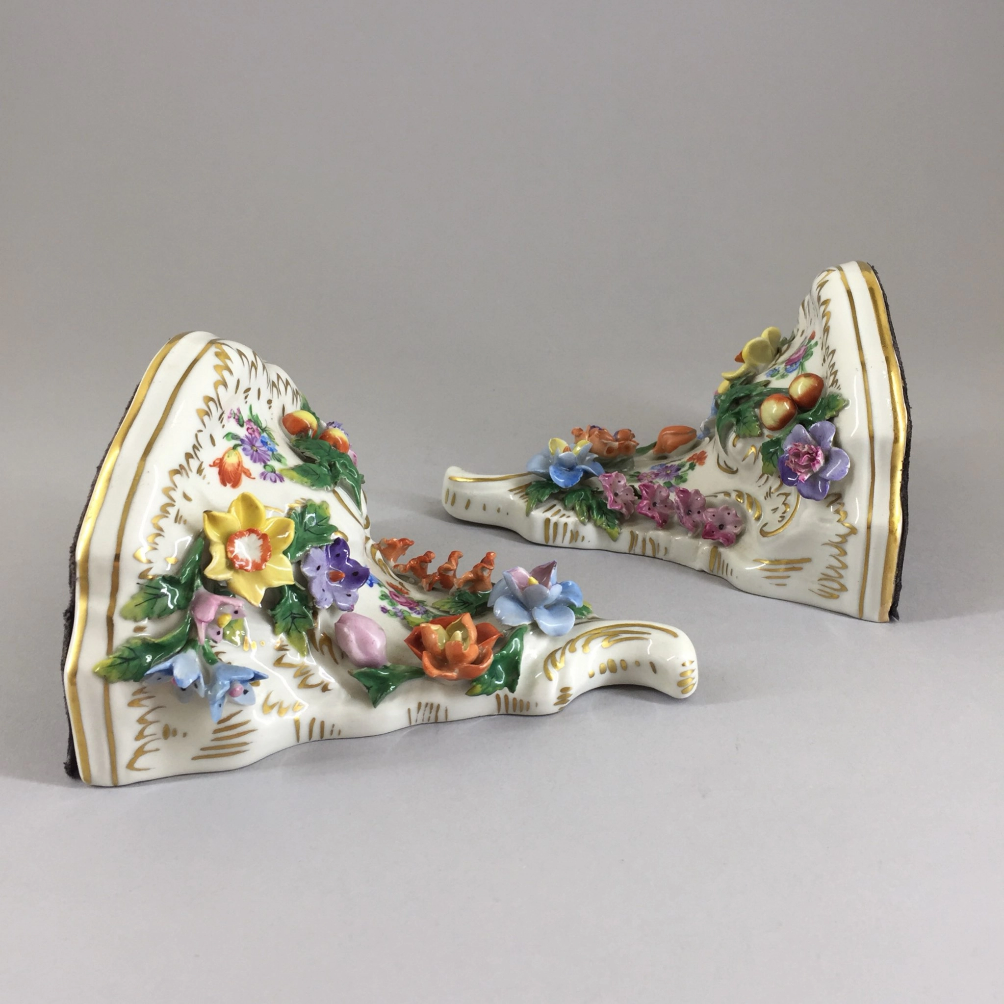 Pair of porcelain consoles. PS Dresden