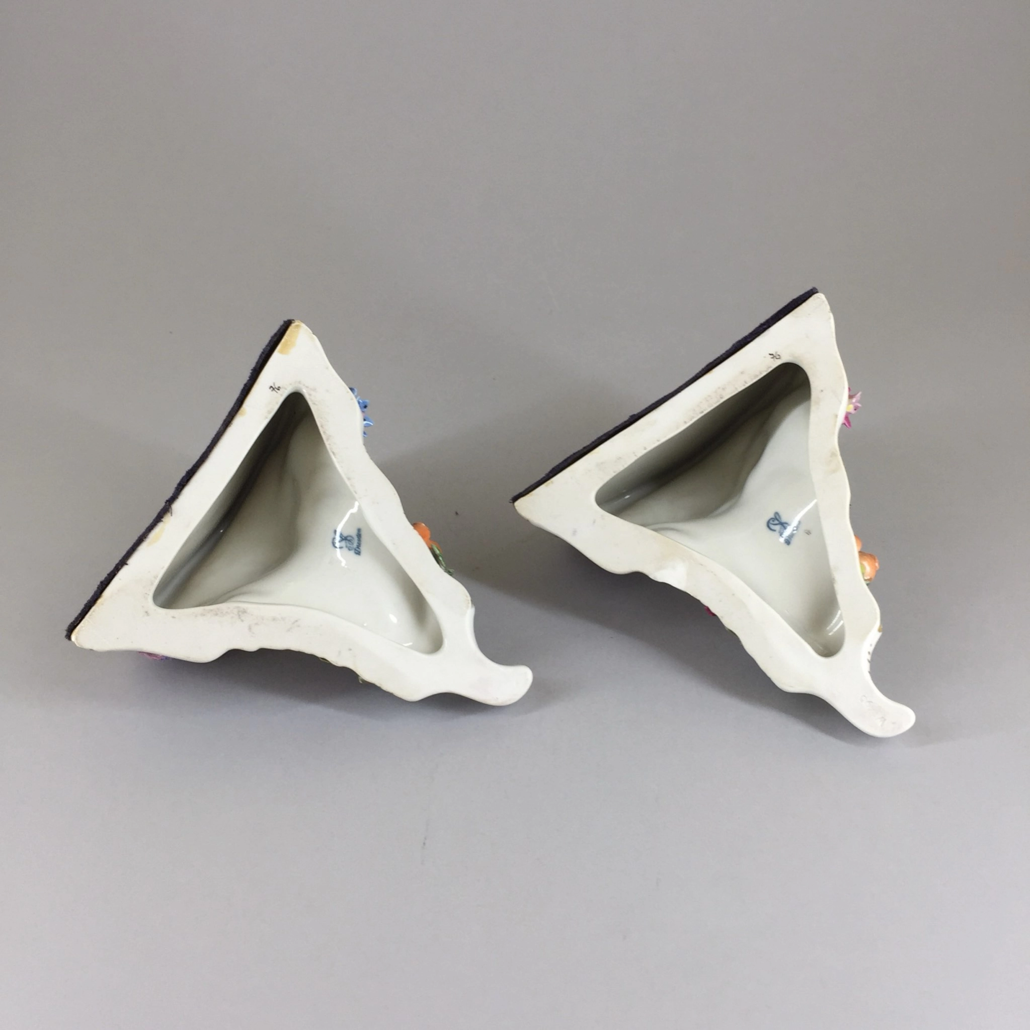 Pair of porcelain consoles. PS Dresden