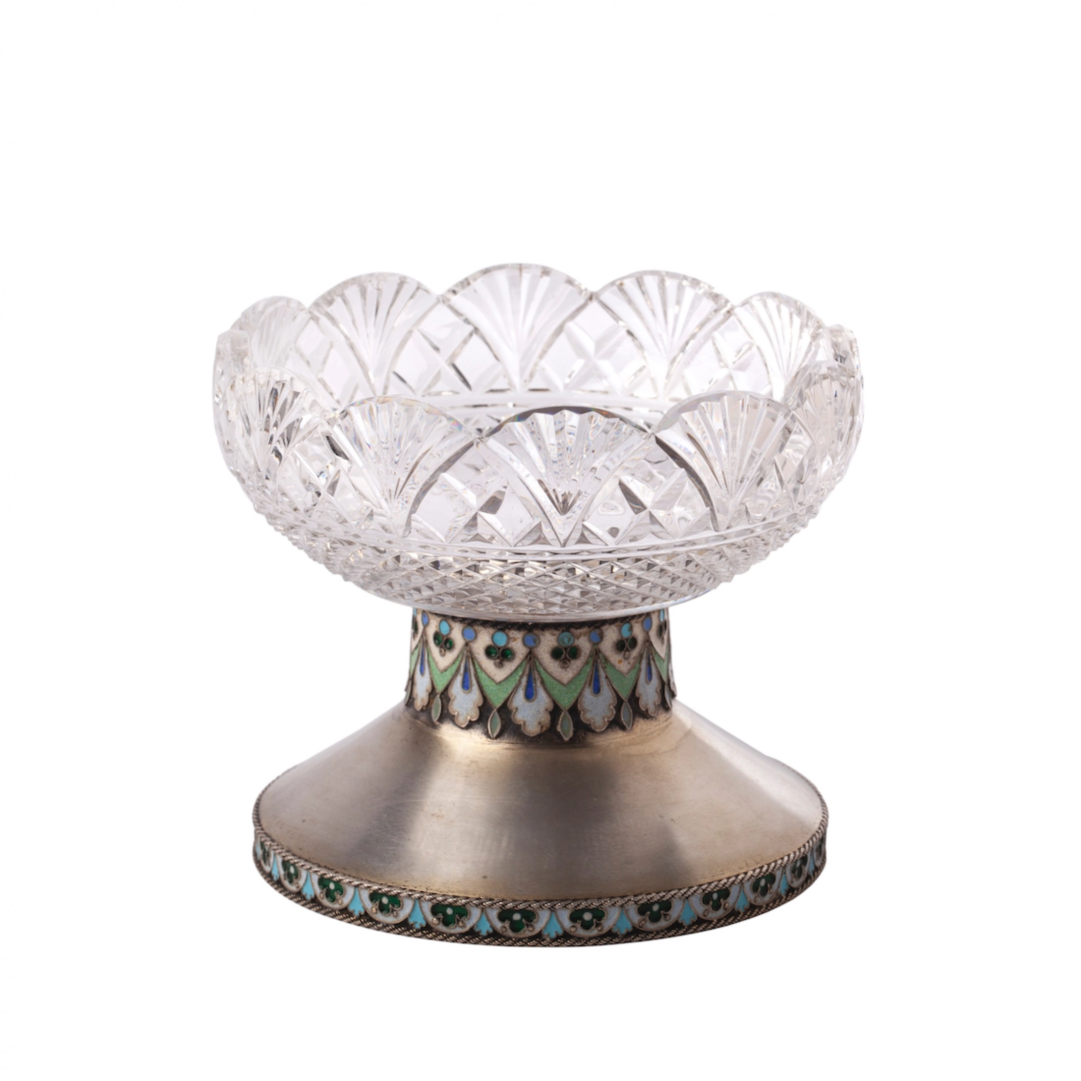 Vase à bonbons. Ovchinnikov. Cristal en argent. 