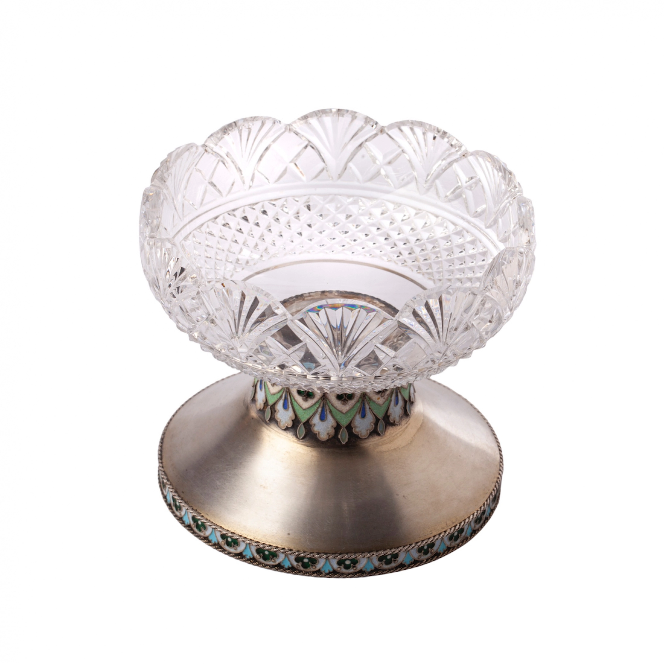 Vase à bonbons. Ovchinnikov. Cristal en argent. 