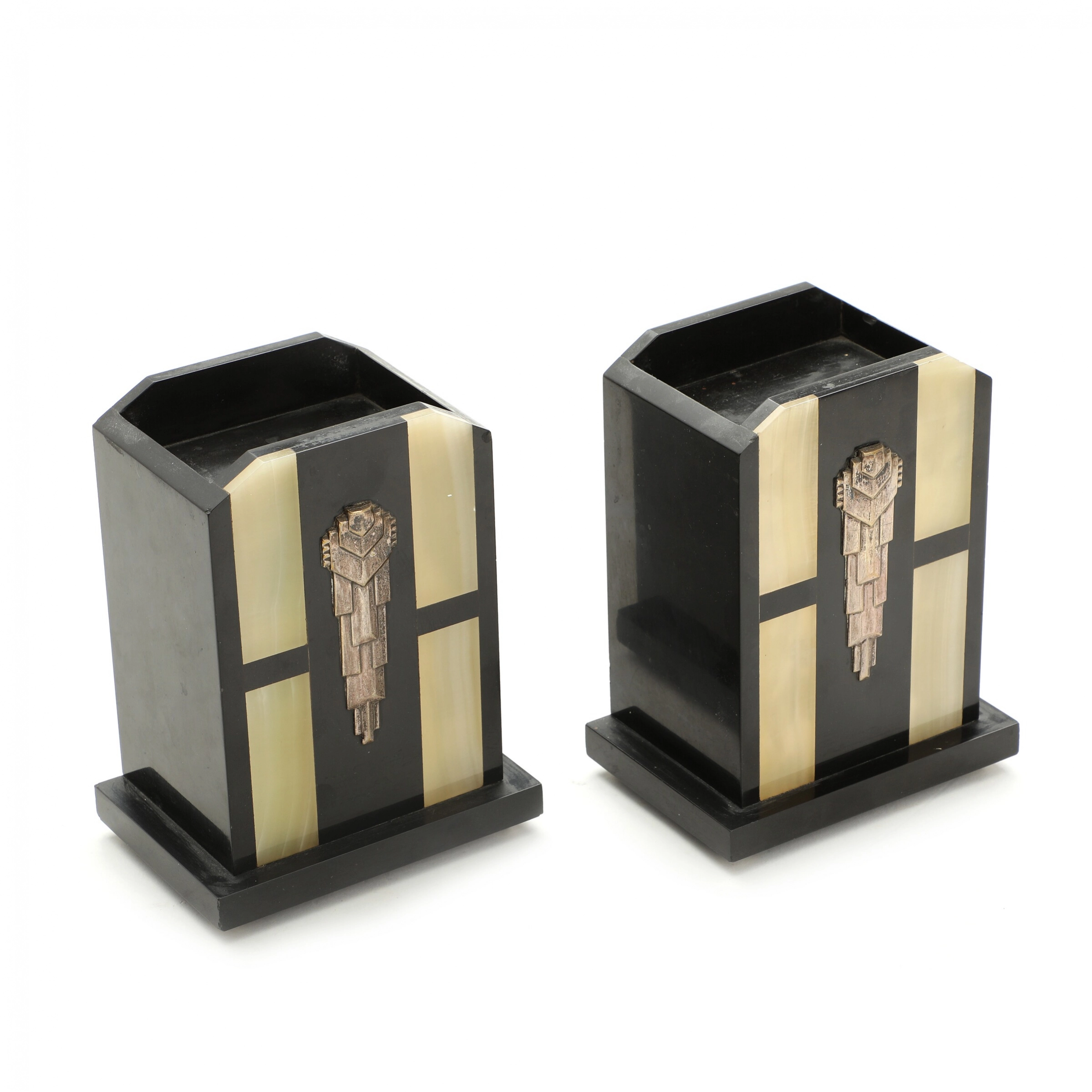 Каминный набор с часами в стиле Art Deco. 