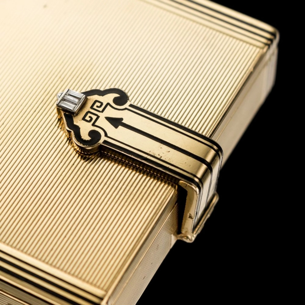 Coffret Tiffany Art Deco en or 14 carats