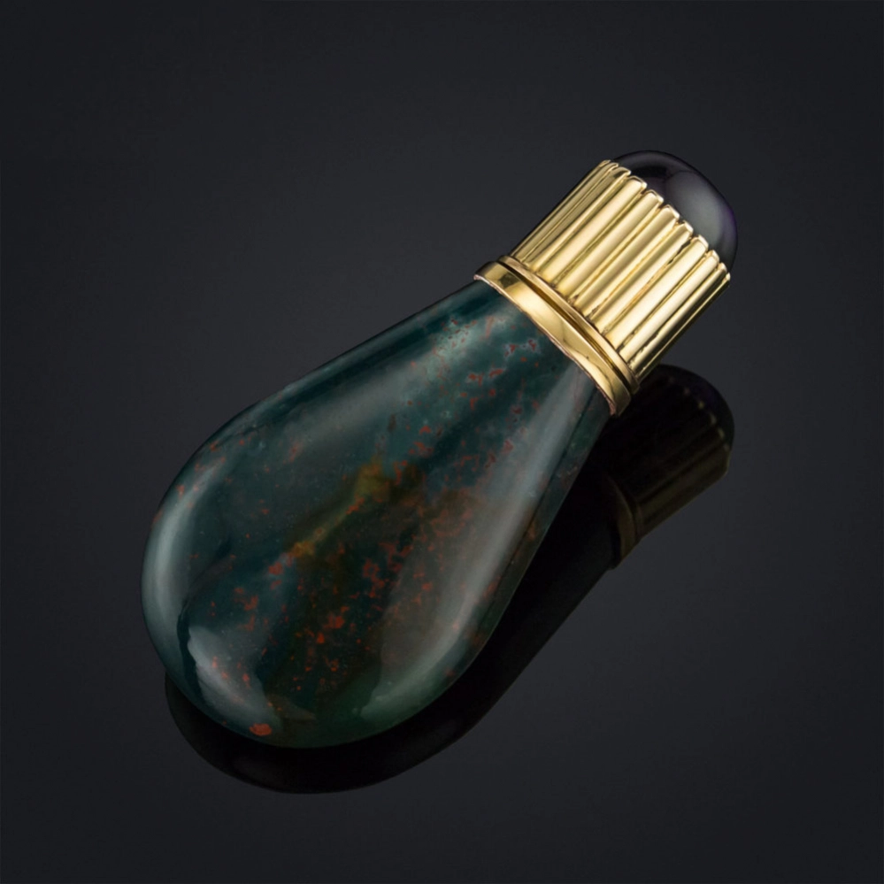 Flacon en jasper et or 14K 