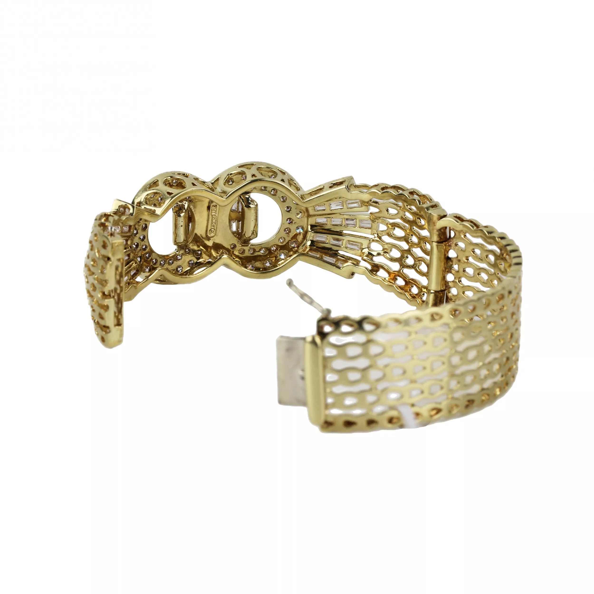 GOLD DIAMOND BELT BRACELET. 21ST CENTURY