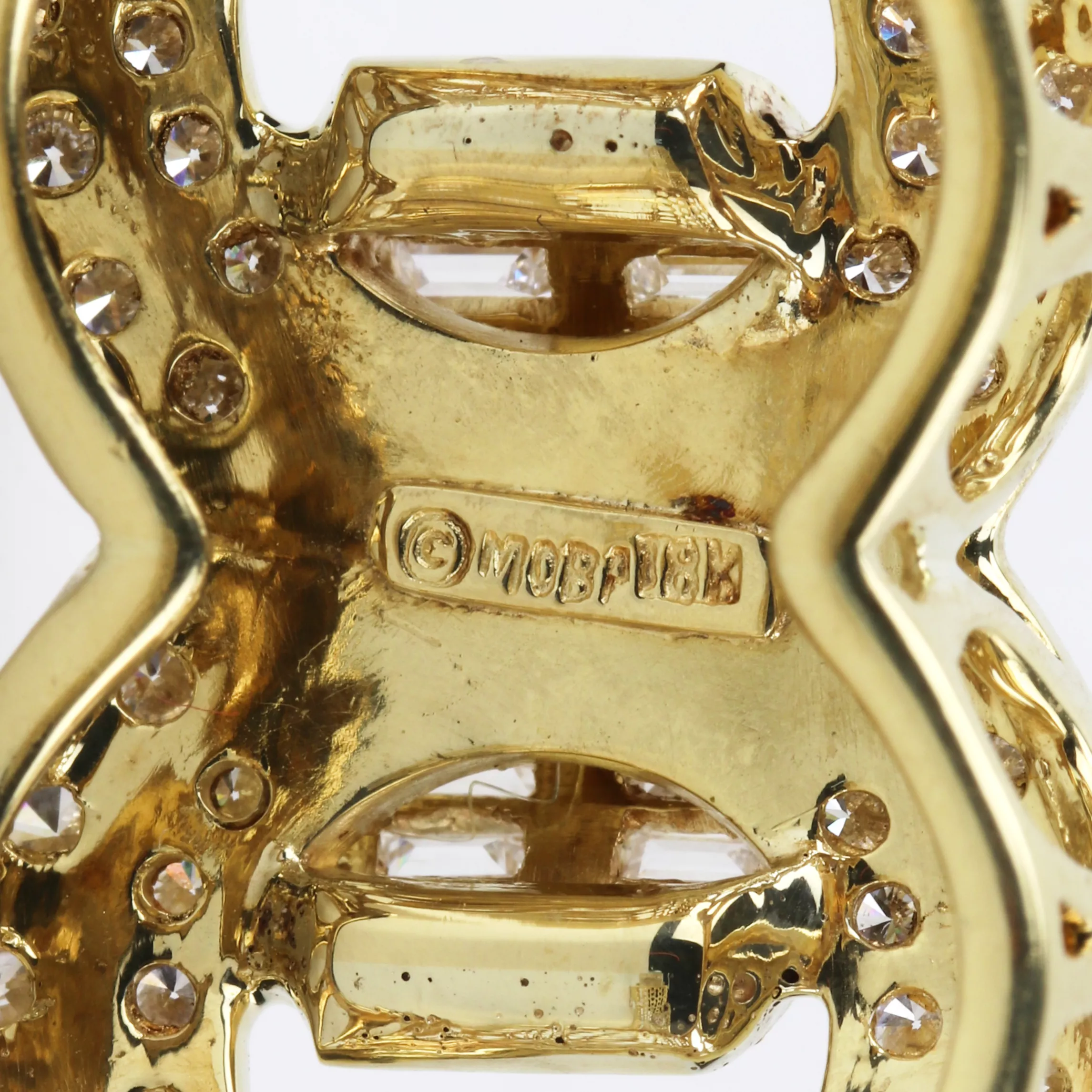 GOLD DIAMOND BELT BRACELET. 21ST CENTURY