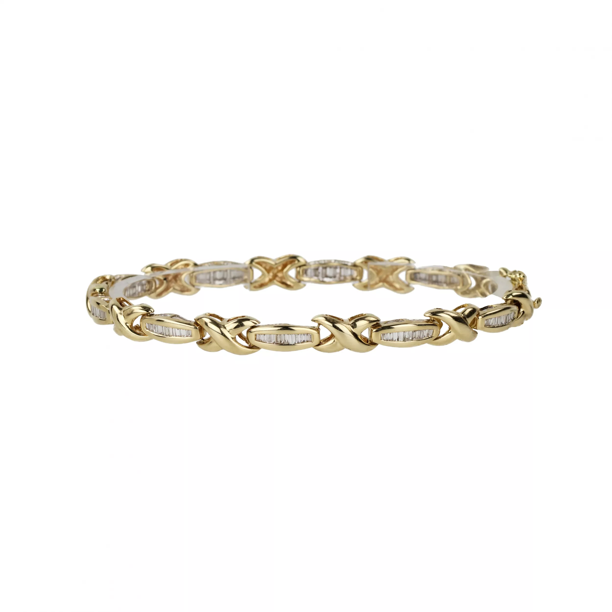 Gold bracelet 750 with diamonds. 