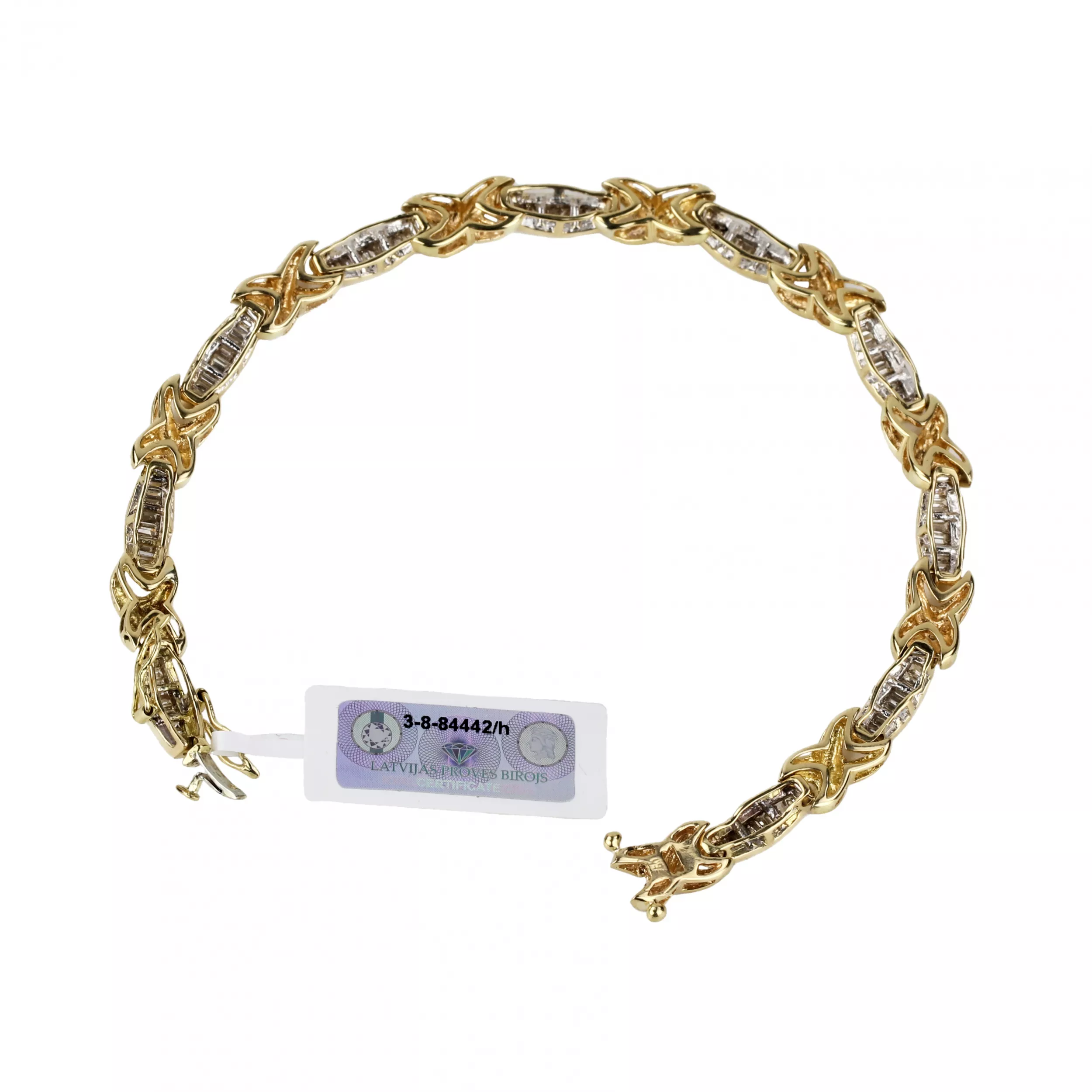 Gold bracelet 750 with diamonds. 
