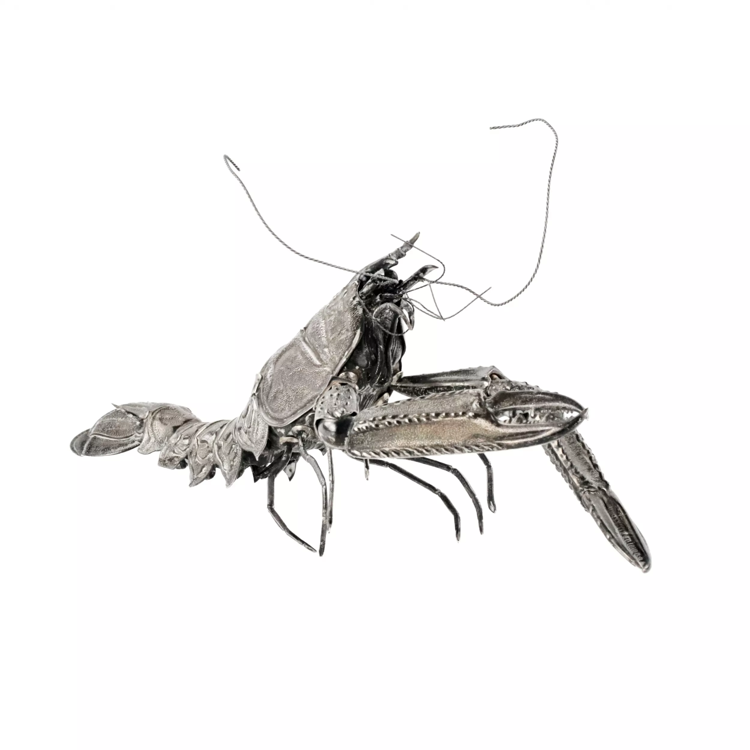 Spanish, decorative, 20th century silver lobster. 