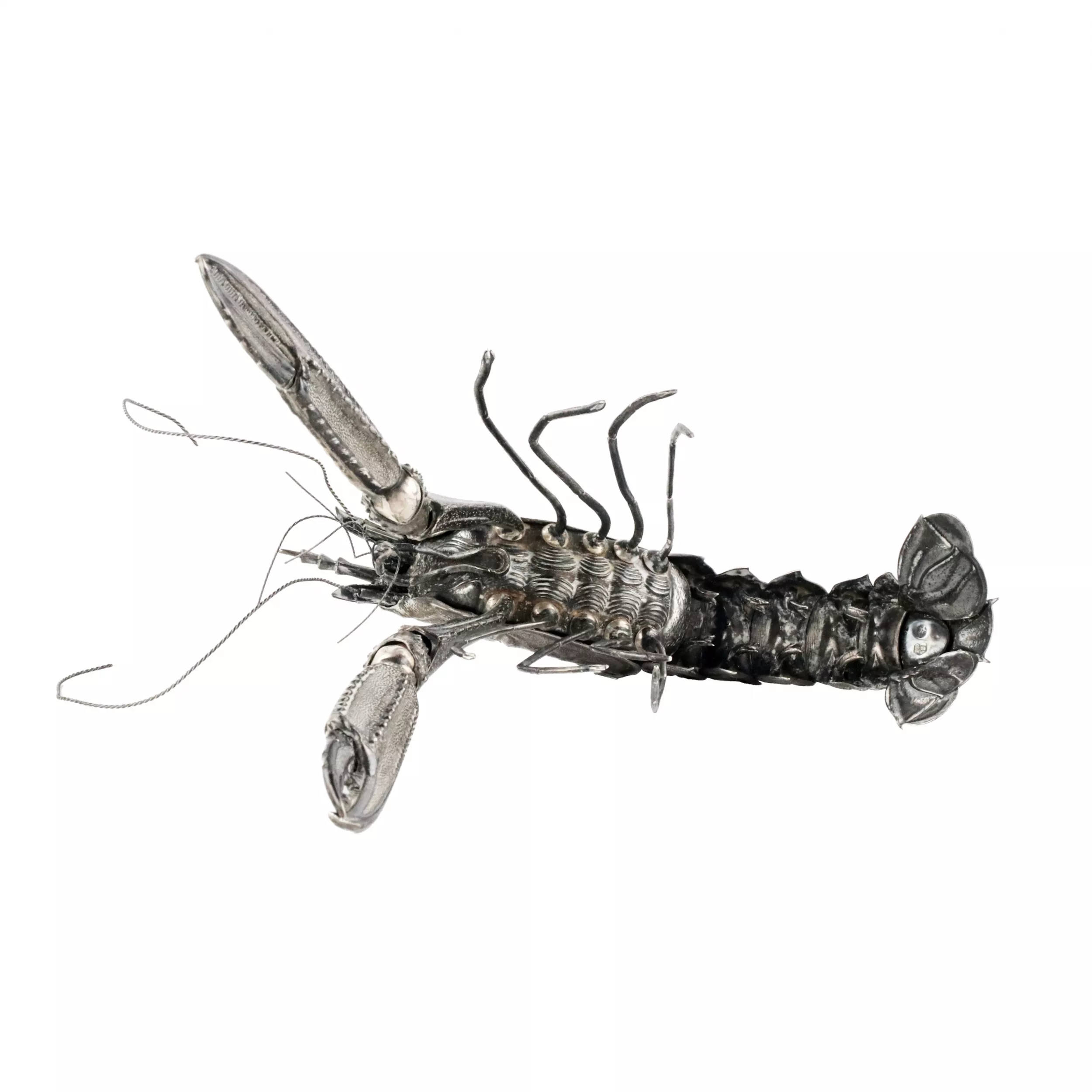 Spanish, decorative, 20th century silver lobster. 