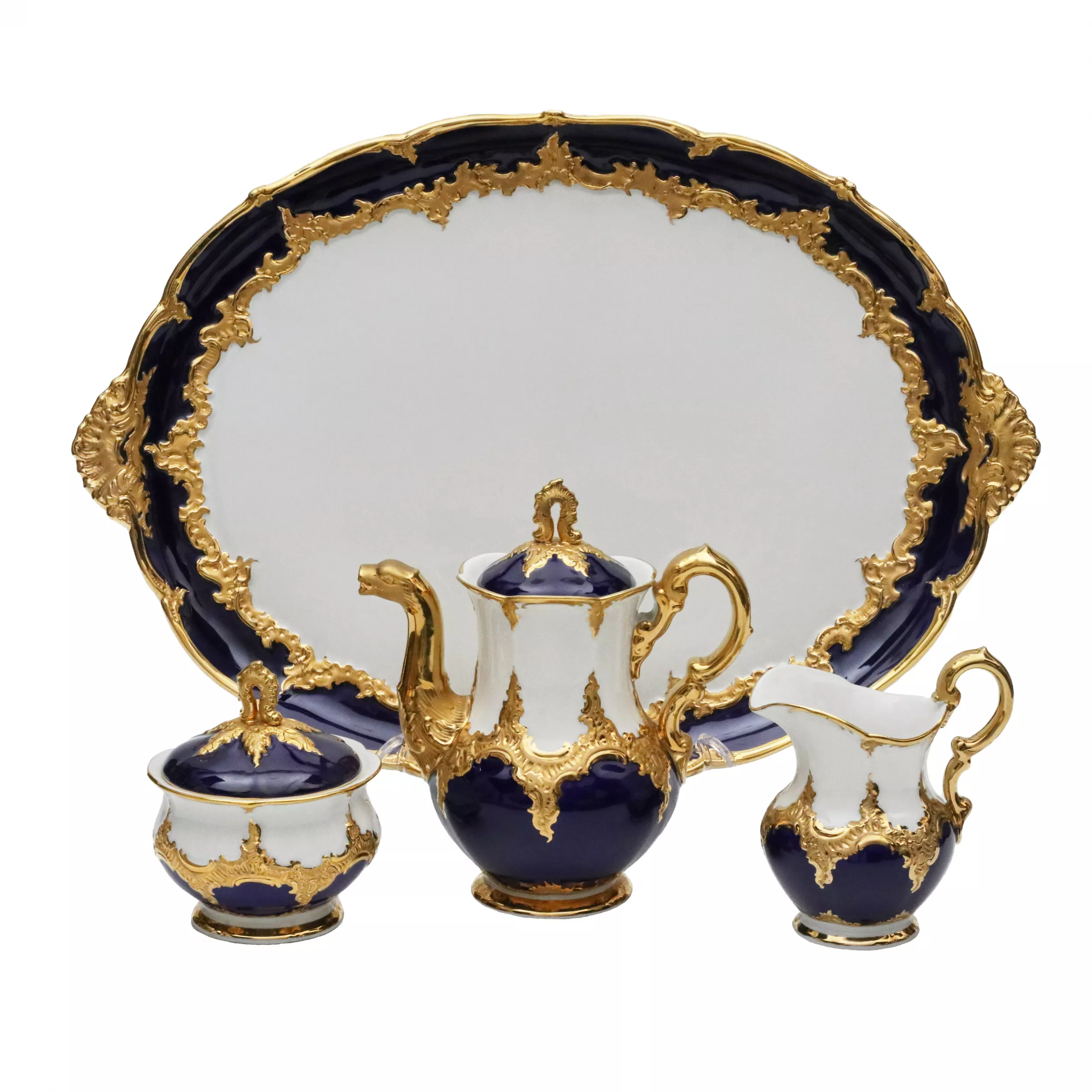 Forme B de Meissen. Service à the et cafe pour six personnes. 20ième siècle. 