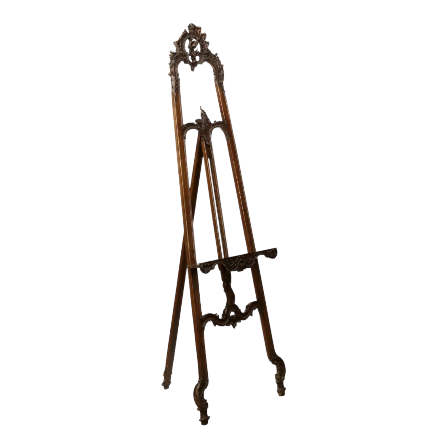 Carved, wooden easel of the turn of the 19th-20th centuries in neo-rococo style. 