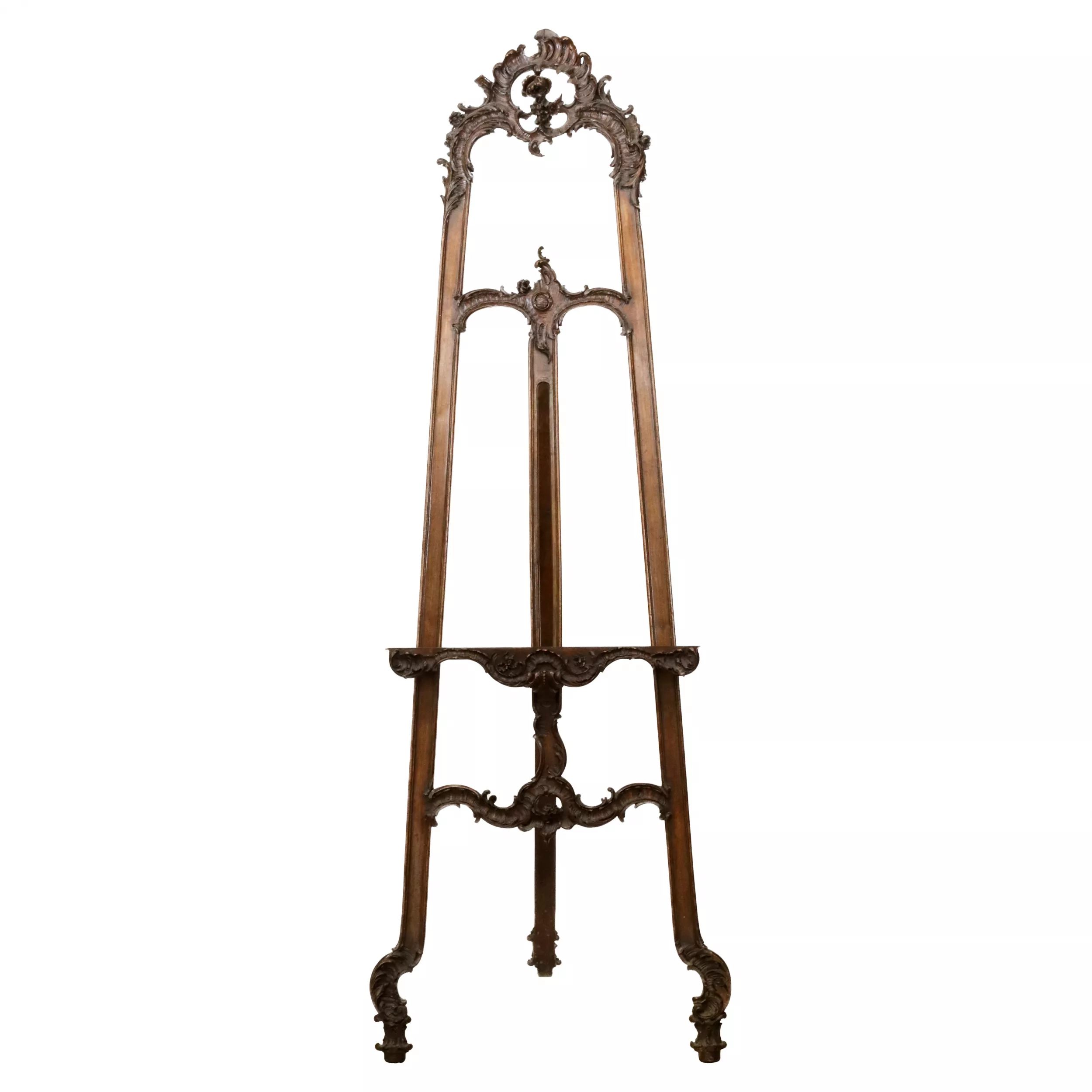 Carved, wooden easel of the turn of the 19th-20th centuries in neo-rococo style. 