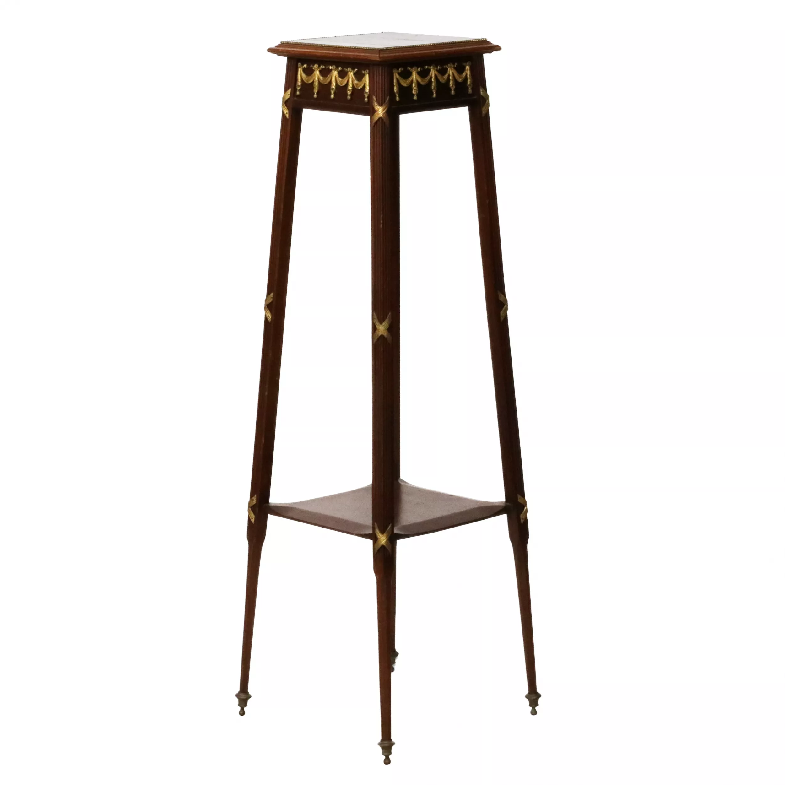 Neoclassical mahogany console with gilded bronze, late 19th century. 