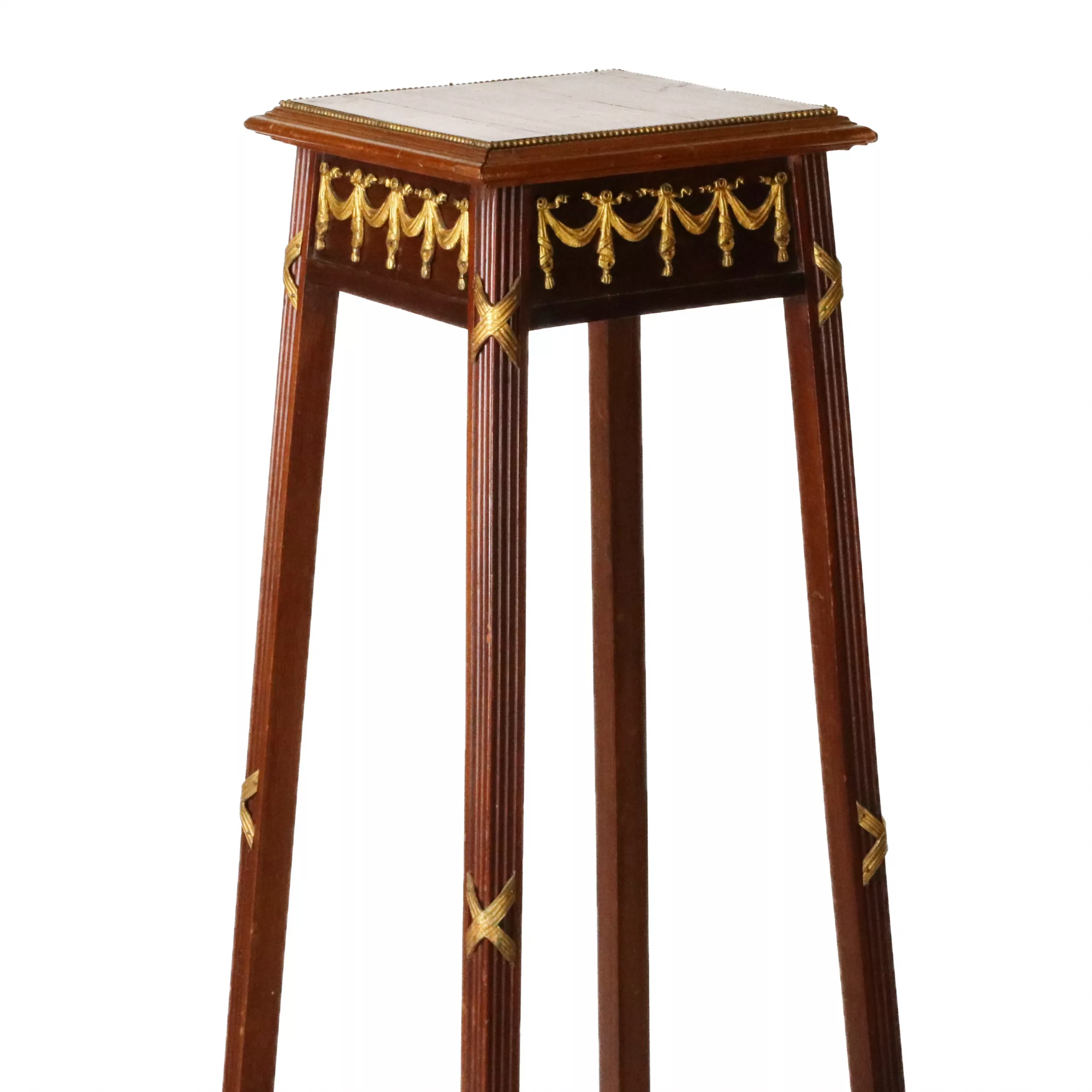 Neoclassical mahogany console with gilded bronze, late 19th century. 