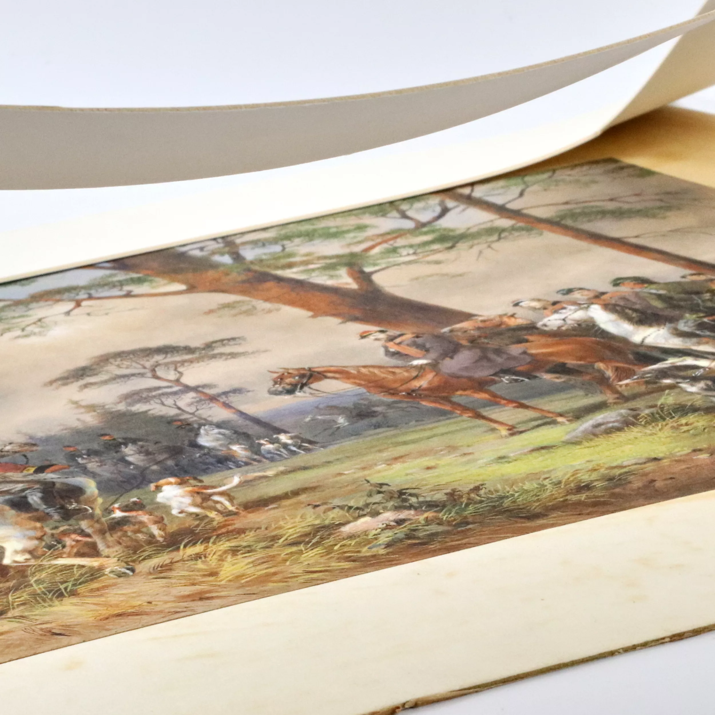 M.A. Zichy. Watercolor. Horse hunting of Alexander II near St. Petersburg. 