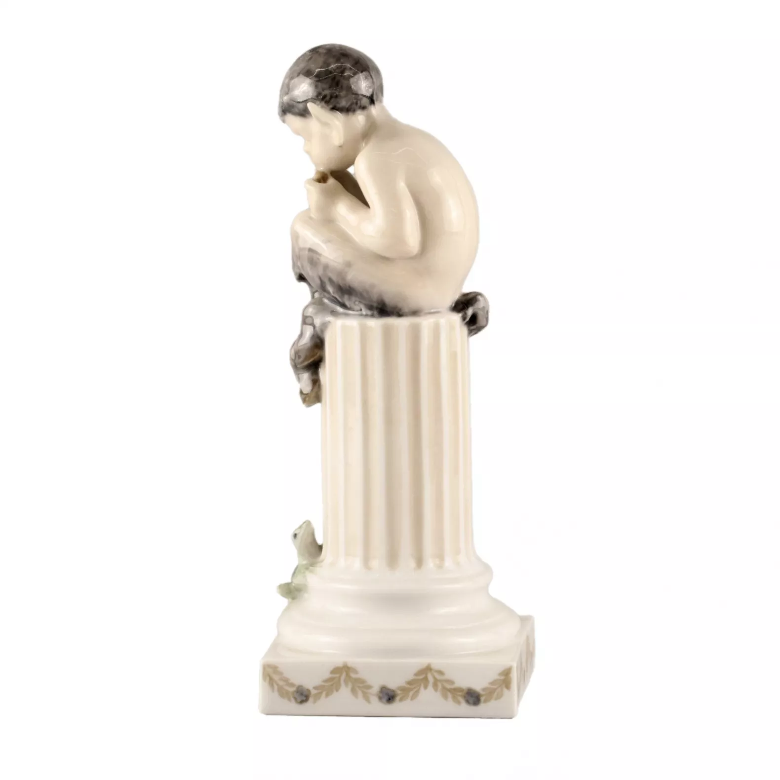 Figurine Faun on a pedestal with a lizard. Royal Copenhagen. 