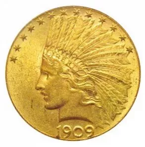1909 $10 Indian Head Gold Coin Weight: 16.78 g 