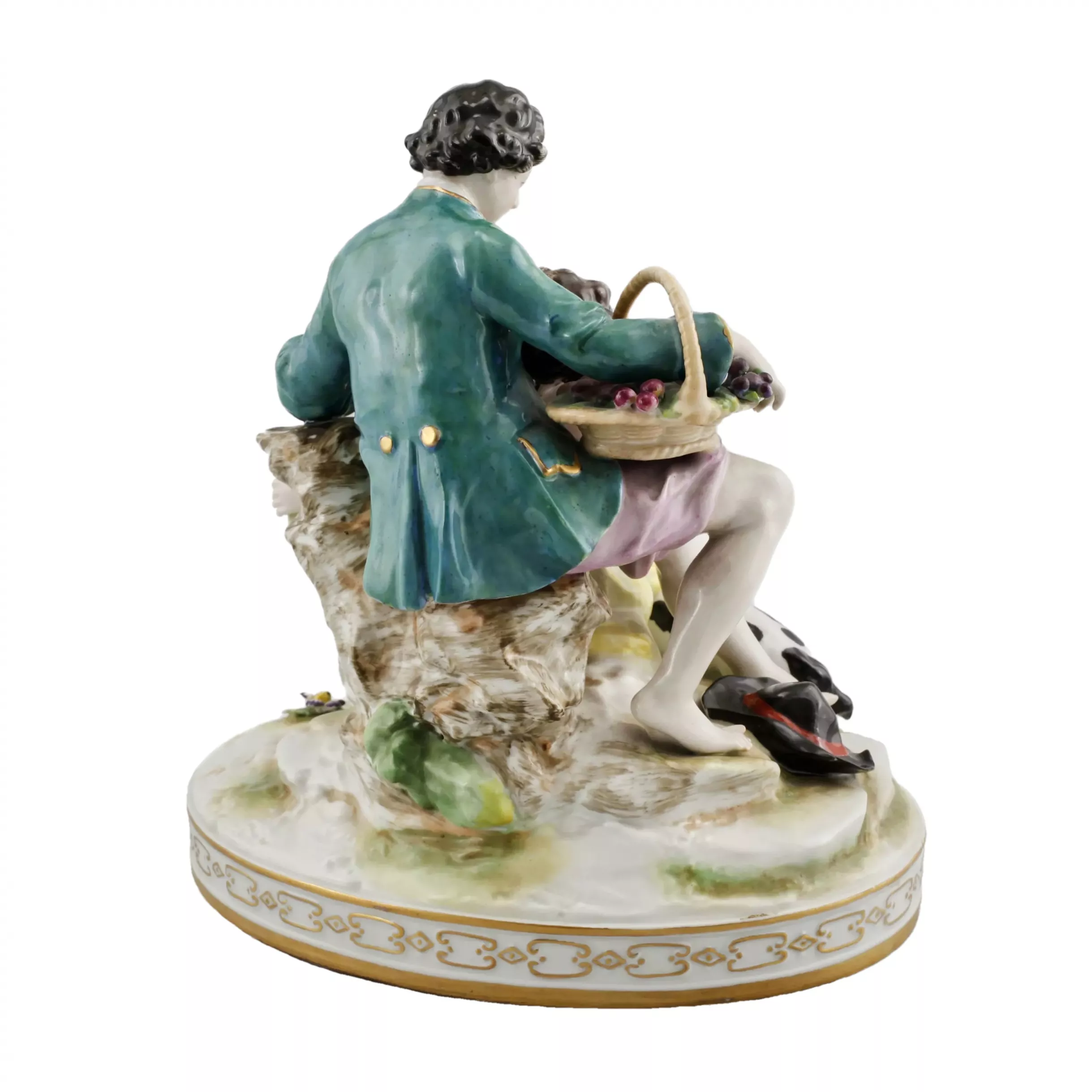 PASTORAL PORCELAIN GROUP “THE GARDENER AND THE SHEPHERDESS’S RENDEZVOUS”. AELTESTE VOLKSTEDTER PORZELLANMANUFAKTUR