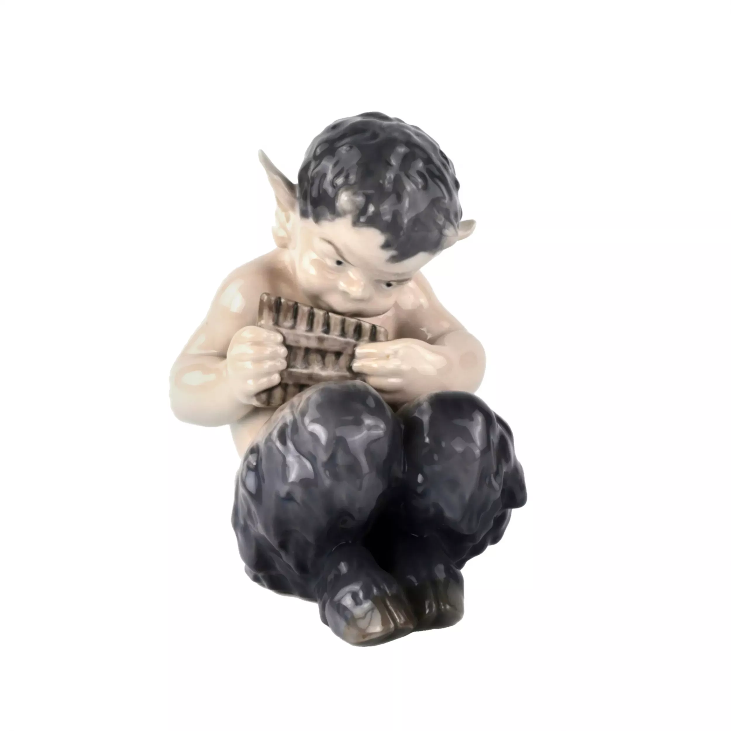 Figurine Faune avec flûte. Royal Copenhague. 