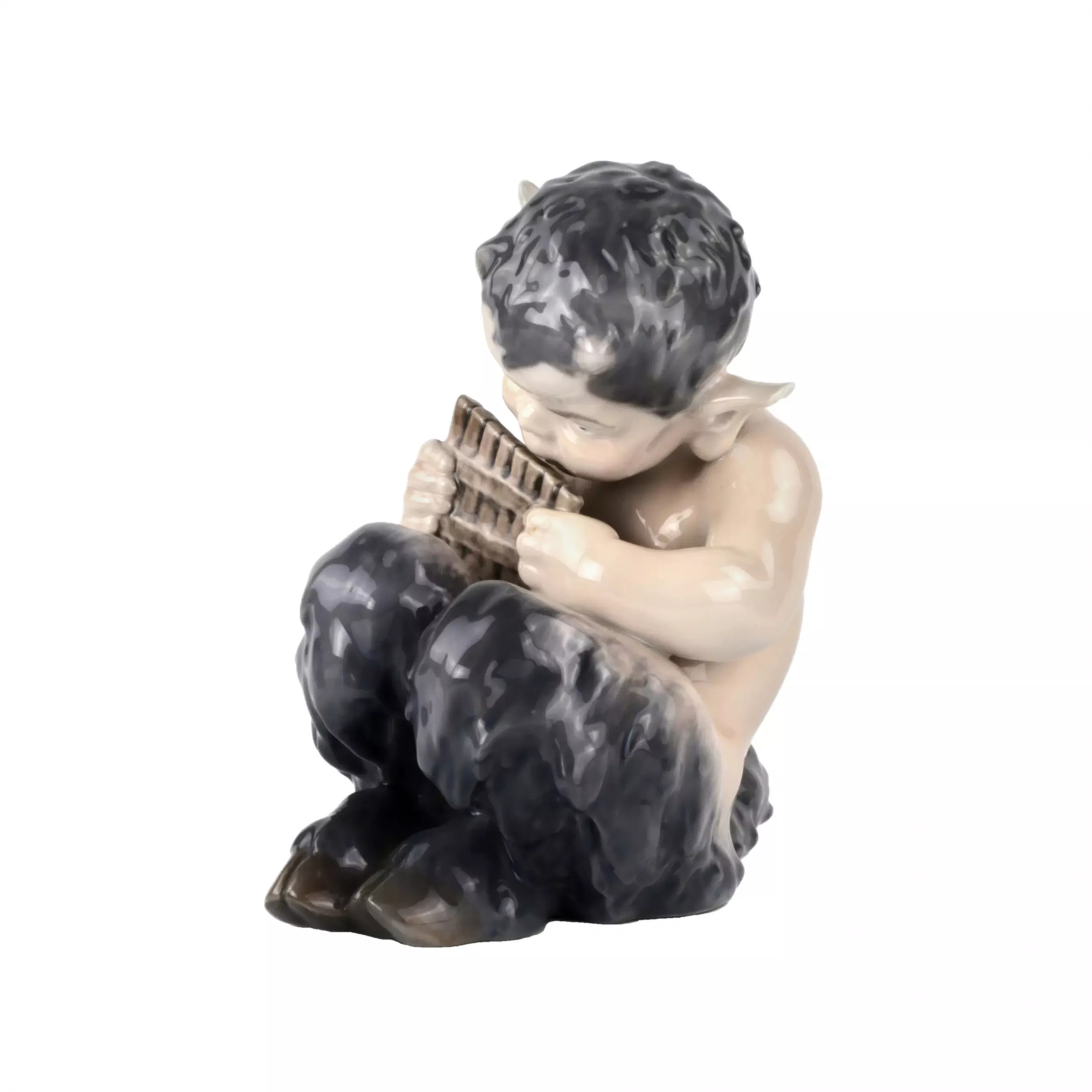 Figurine Faune avec flûte. Royal Copenhague. 