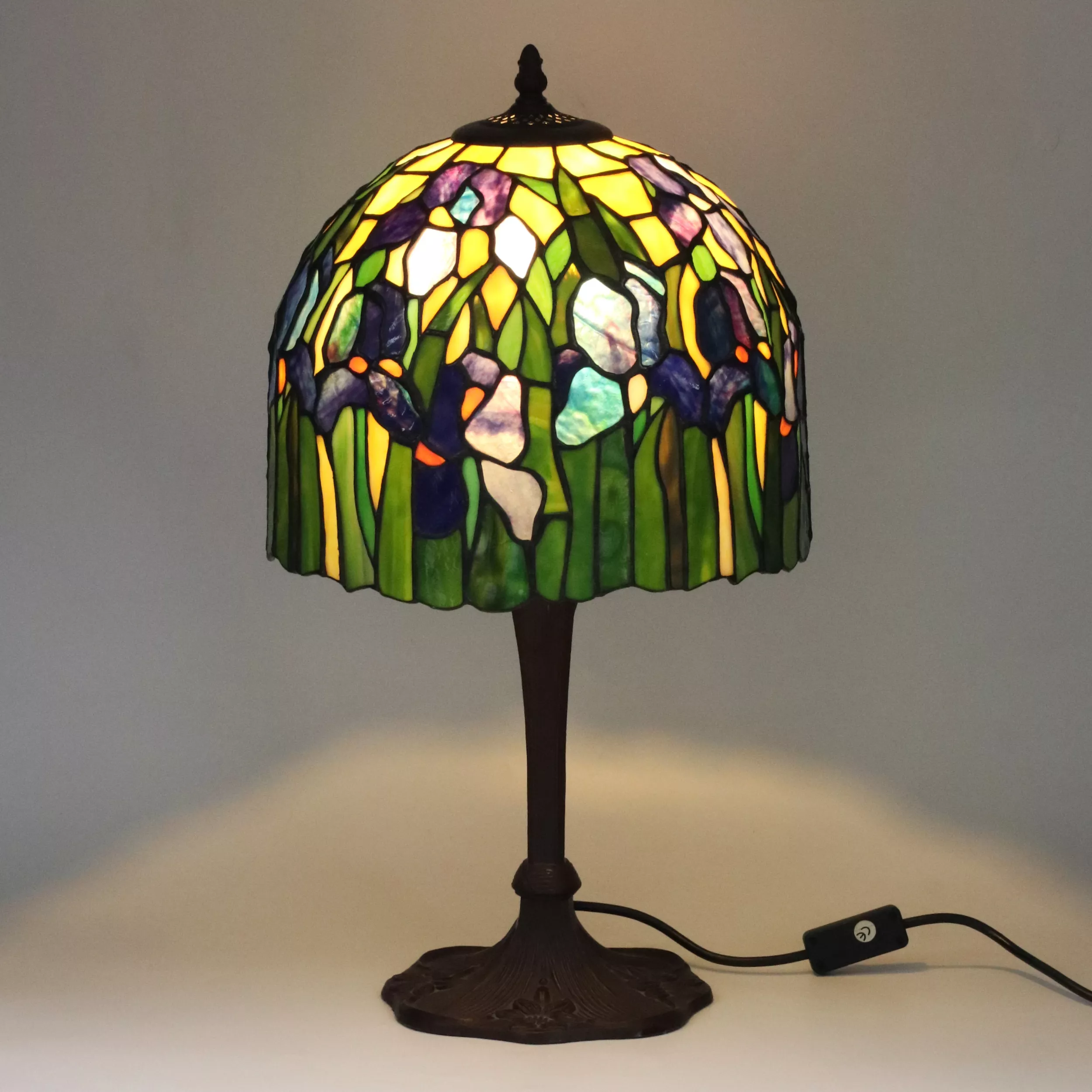 Tiffany style stained glass lamp. 20th century. 
