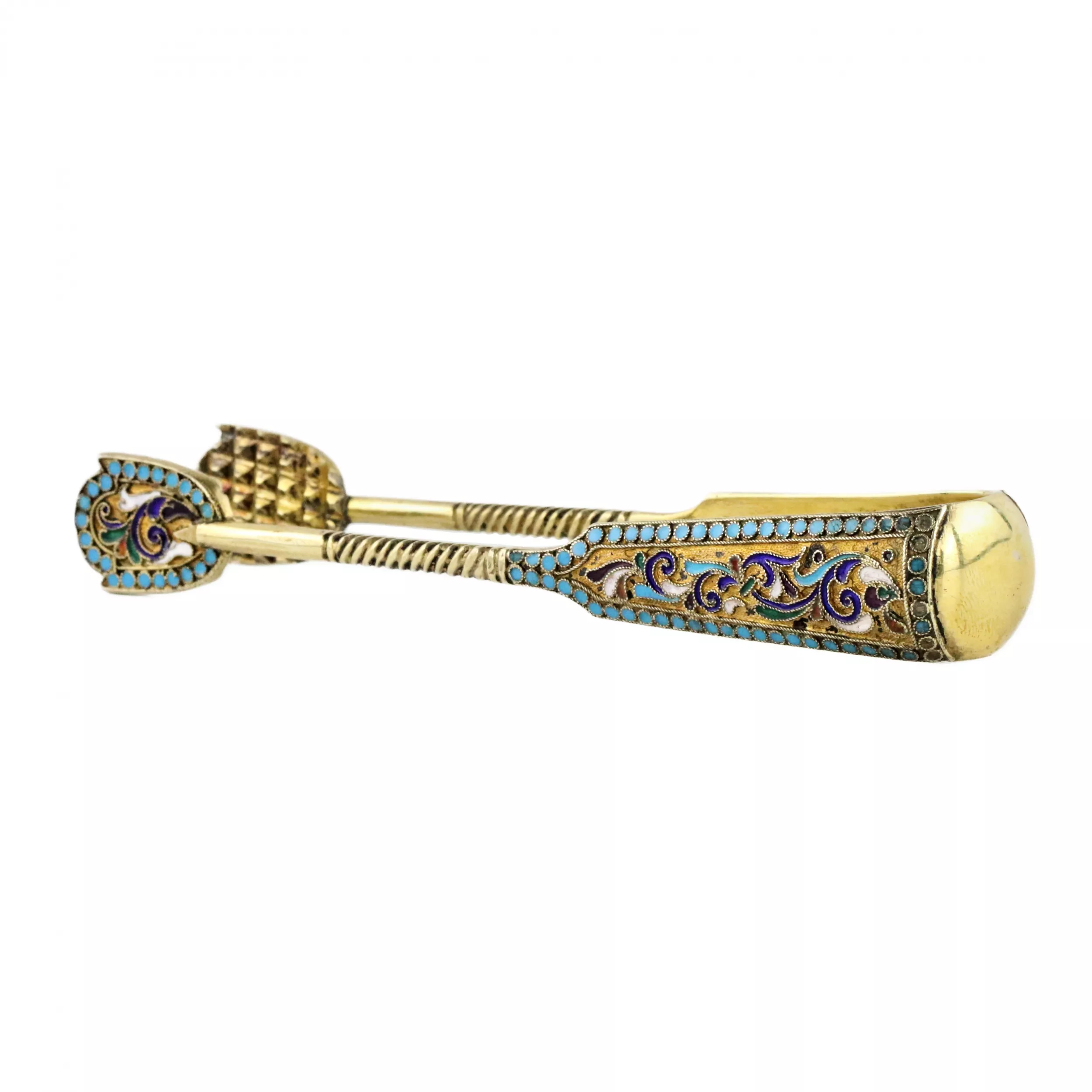 Sucrier russe en argent avec pince. 