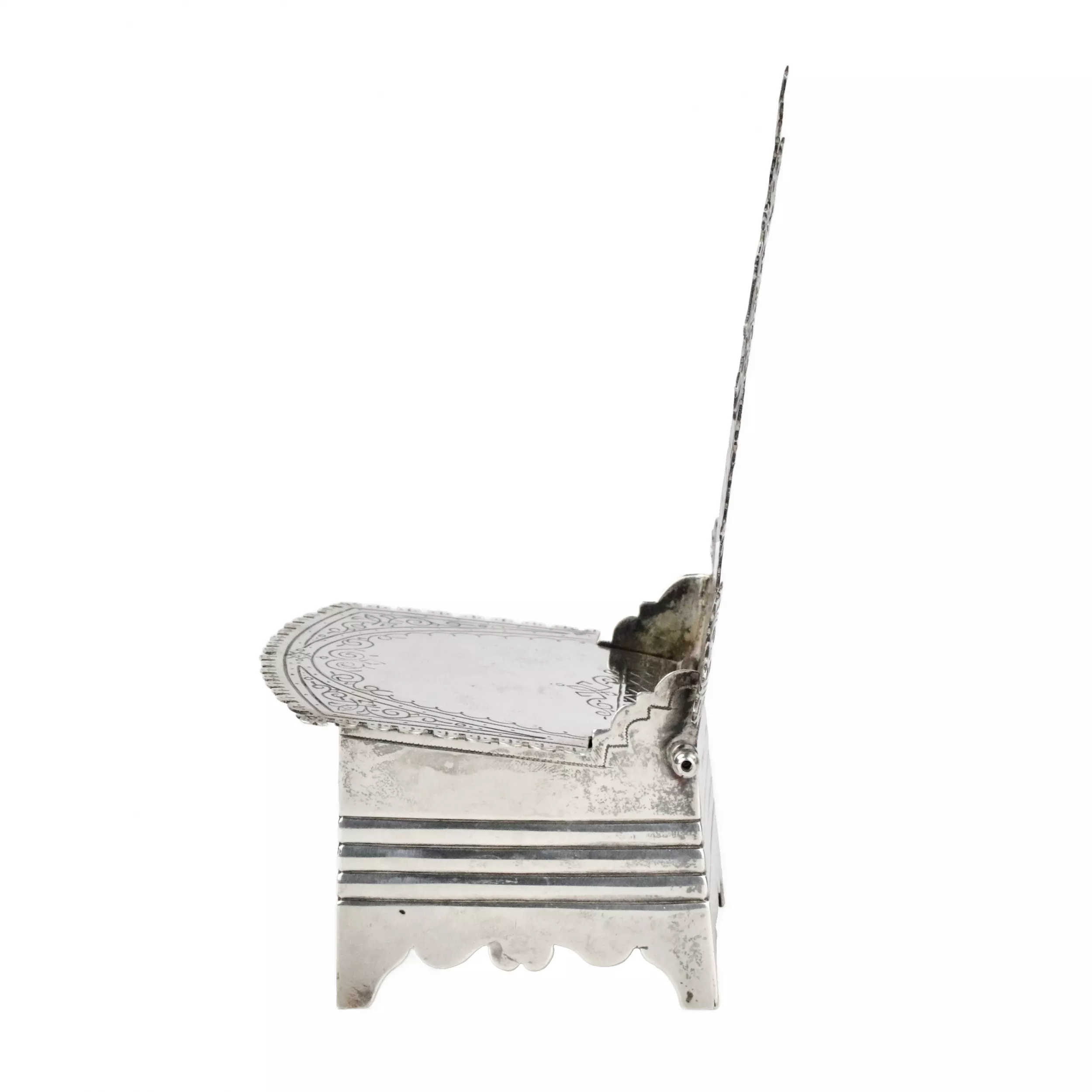 I. Ya. GRISIN. Large, Russian silver salt shaker throne, late 19th century. 