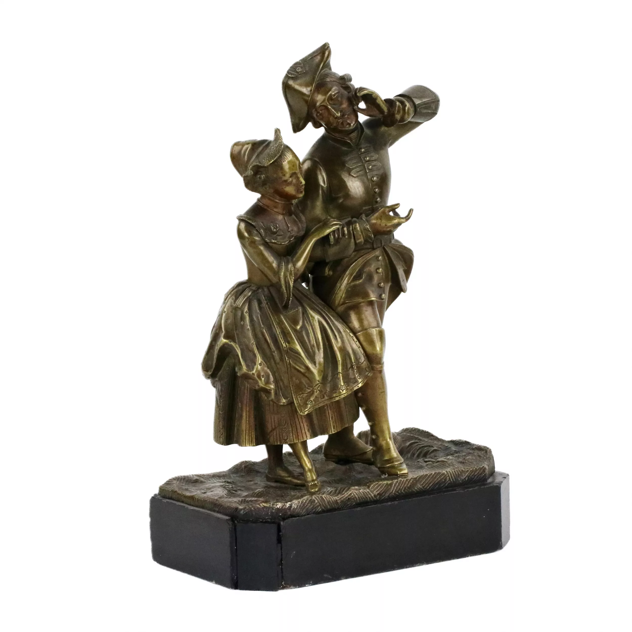 Sculpture en bronze Couple romantique. 