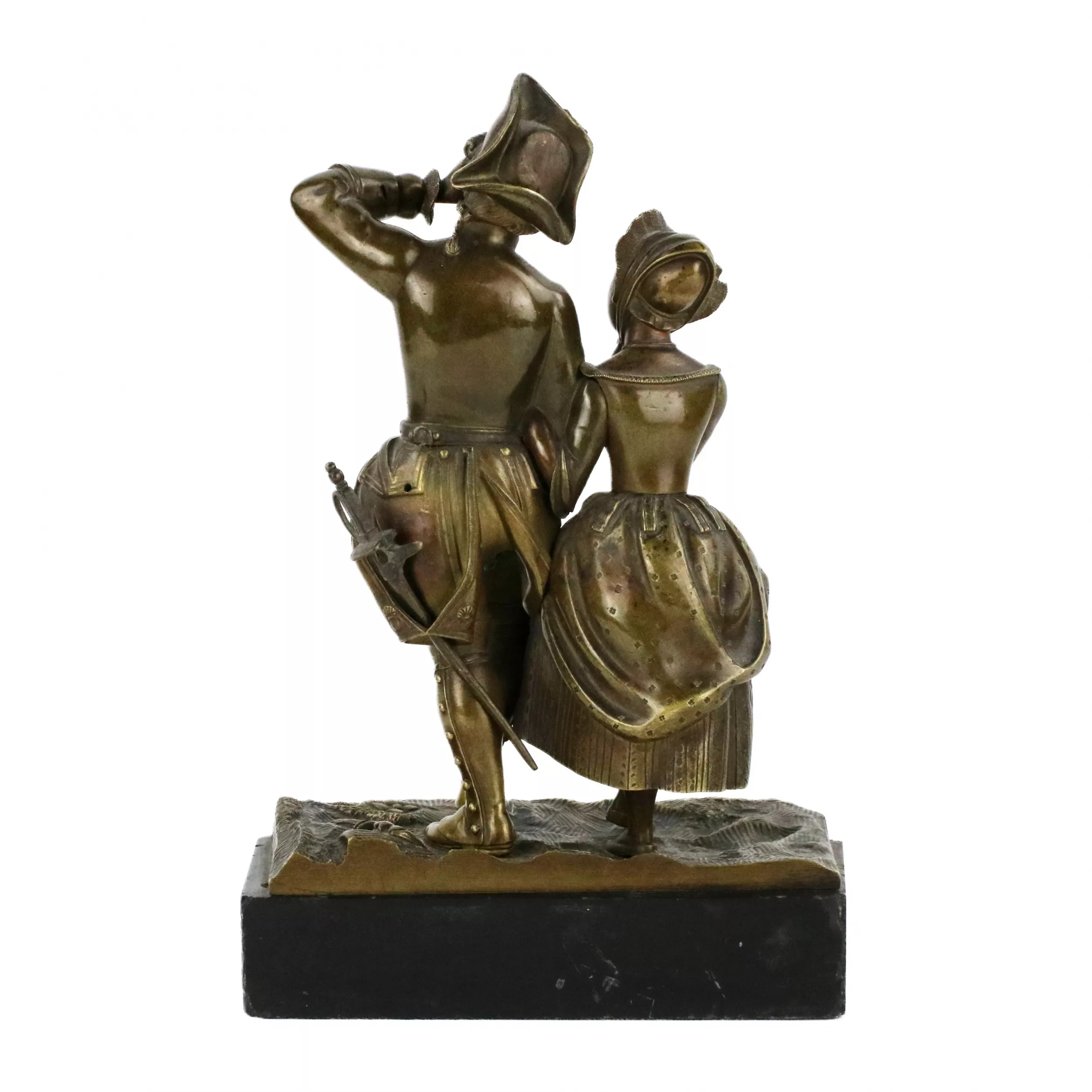 Sculpture en bronze Couple romantique. 