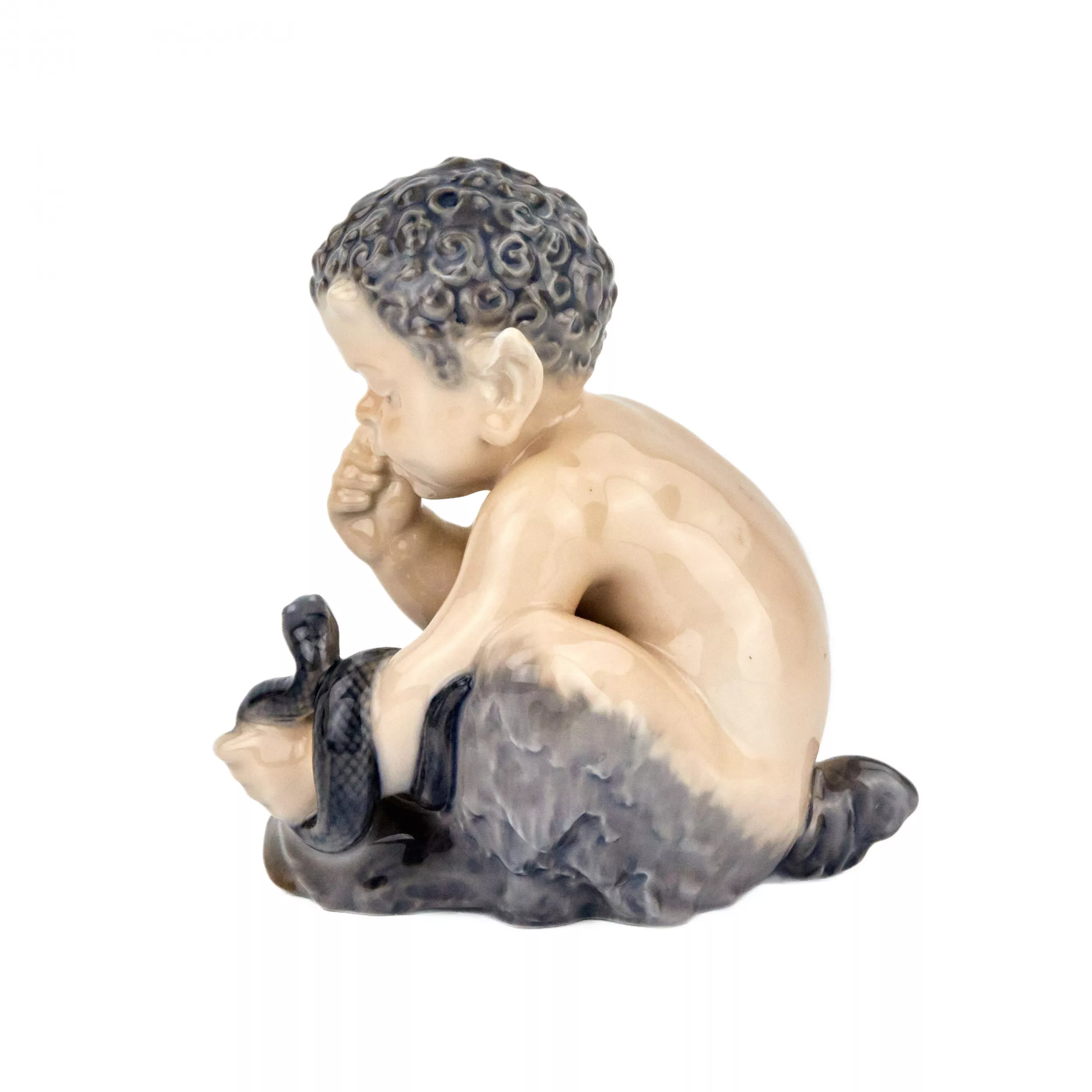 Figurine Faune avec un serpent. Royal Copenhague. 