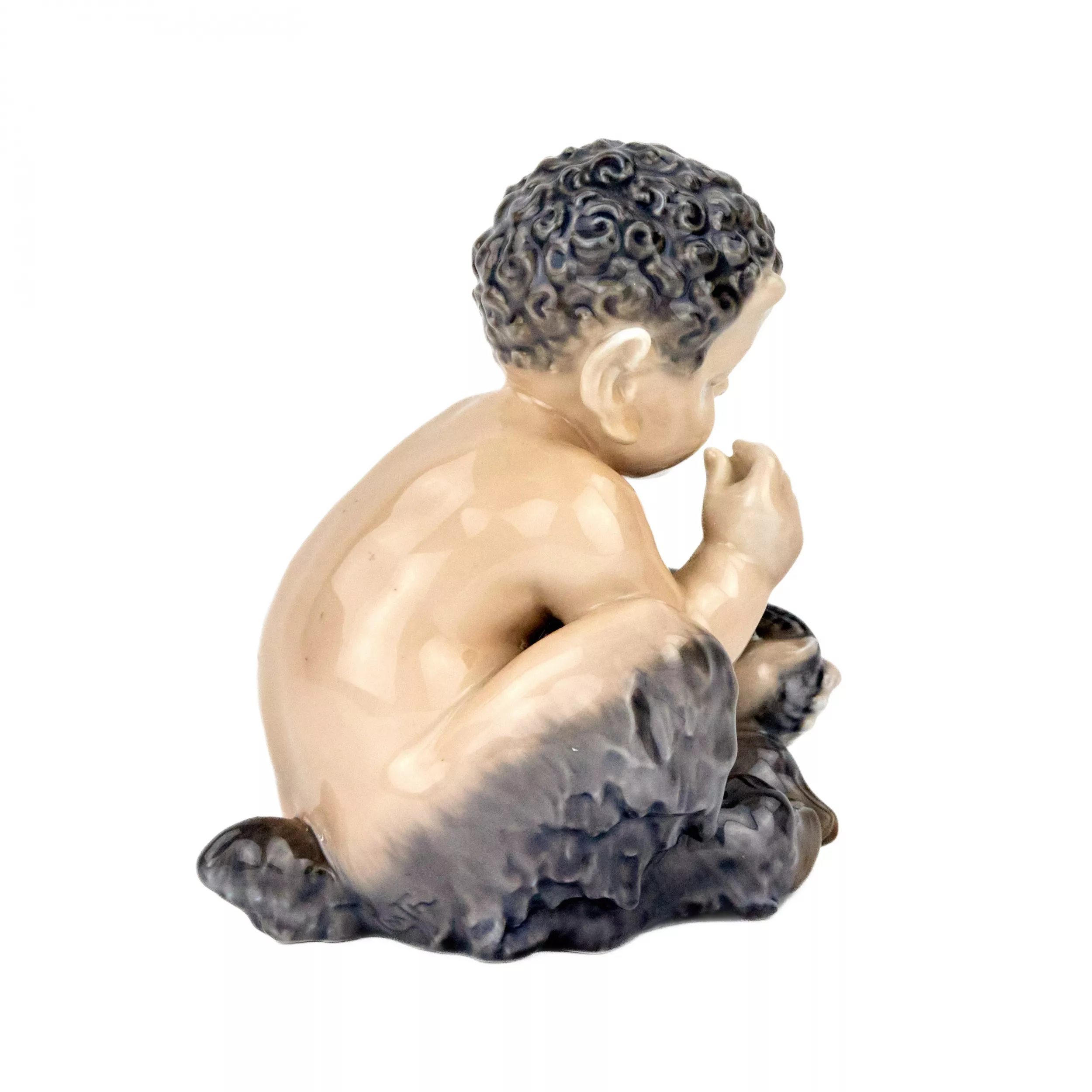 Figurine Faune avec un serpent. Royal Copenhague. 