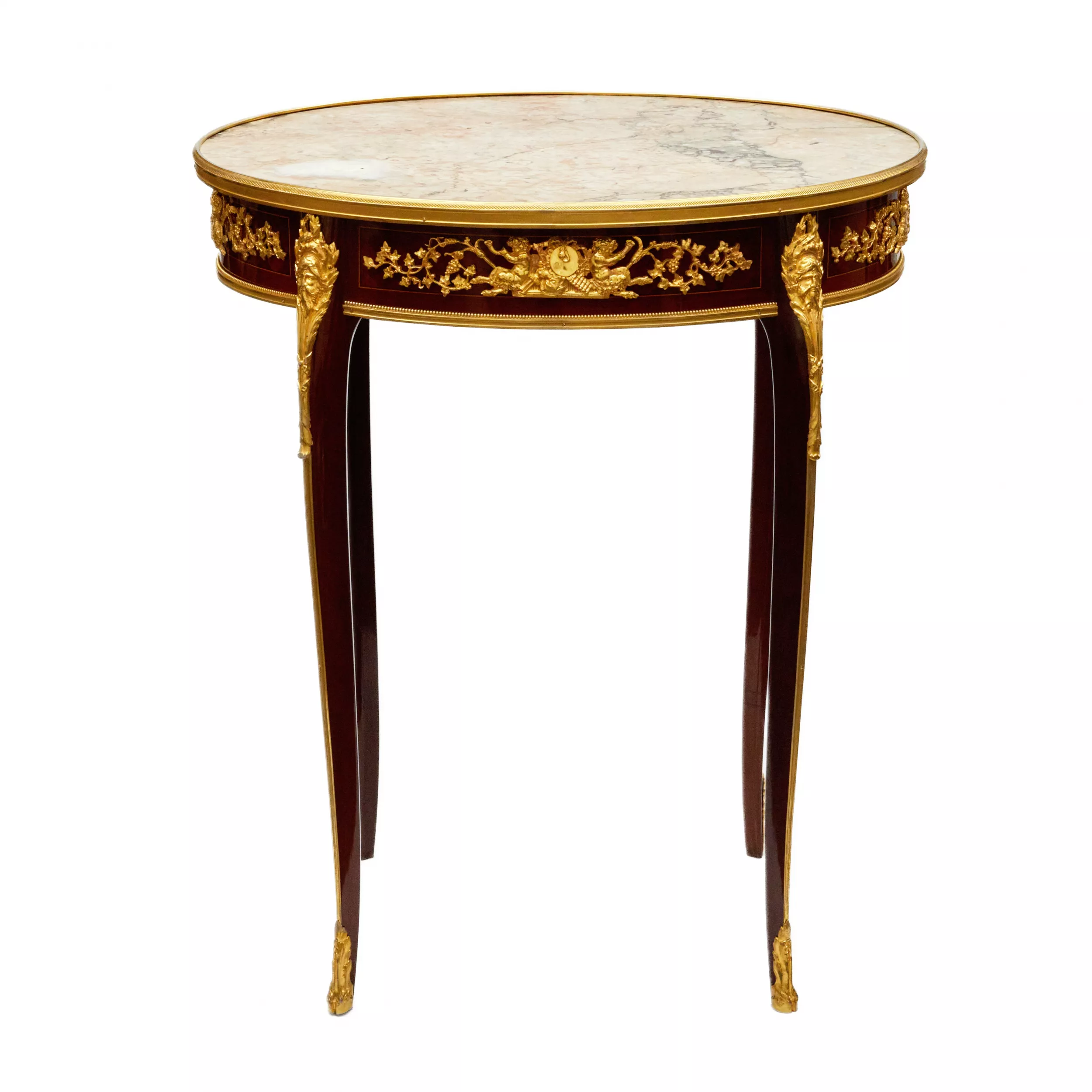 Magnifique table en acajou et bronze dore de François Linke. 