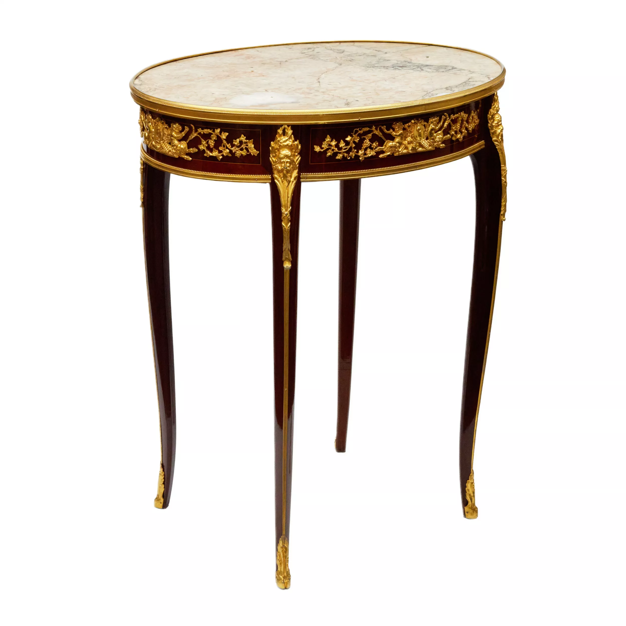 Magnifique table en acajou et bronze dore de François Linke. 