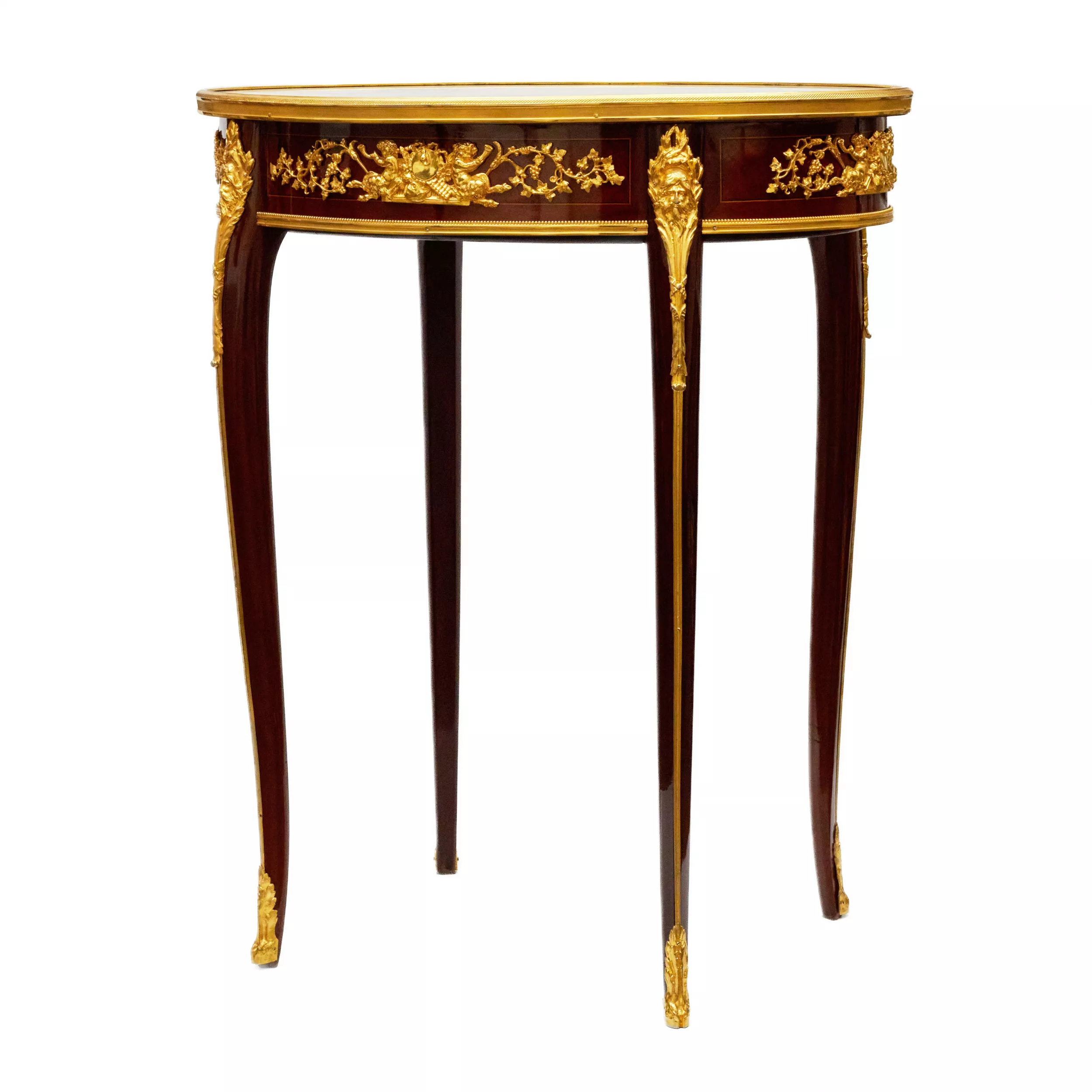 Magnifique table en acajou et bronze dore de François Linke. 