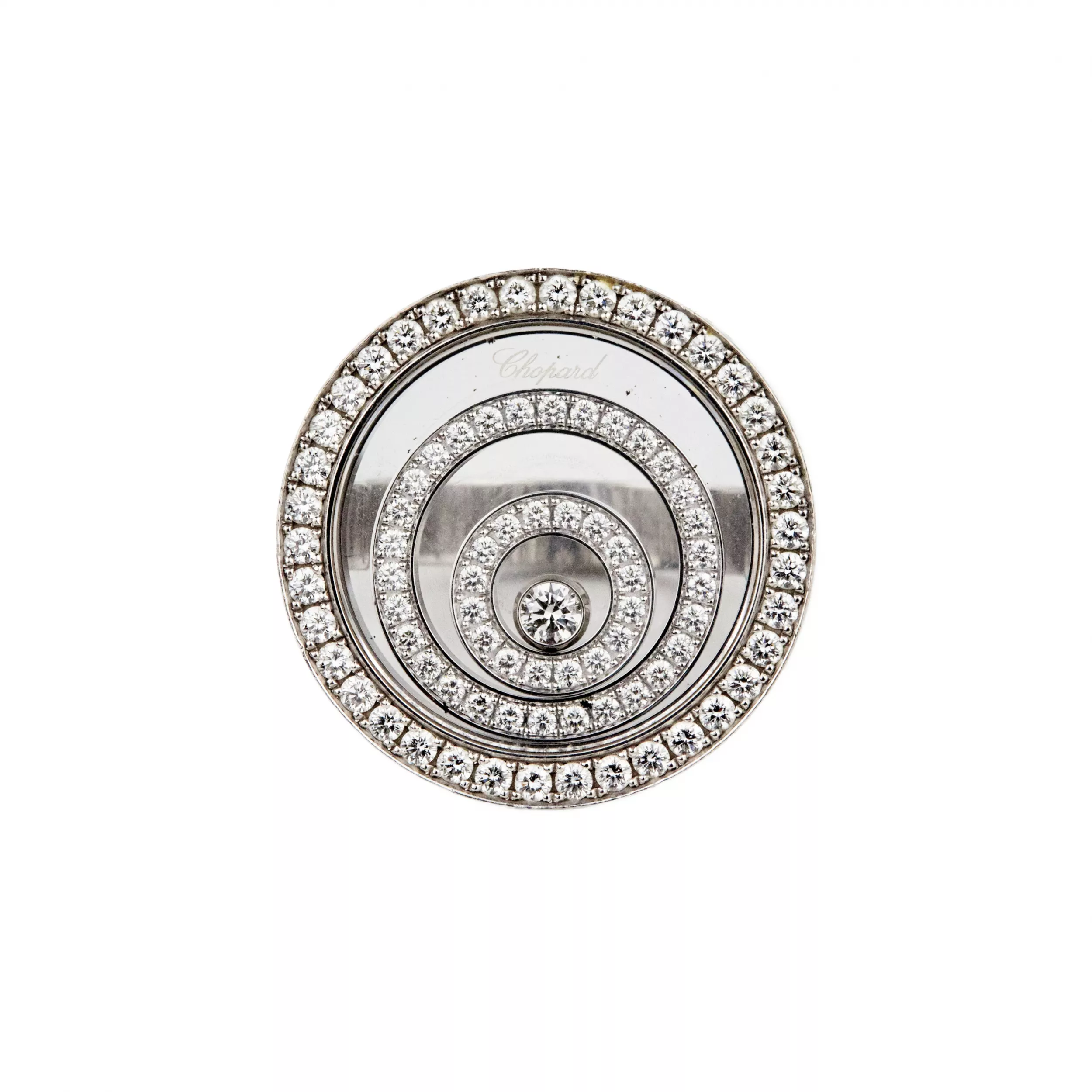 Bague Сhopard en or blanc et diamants. 