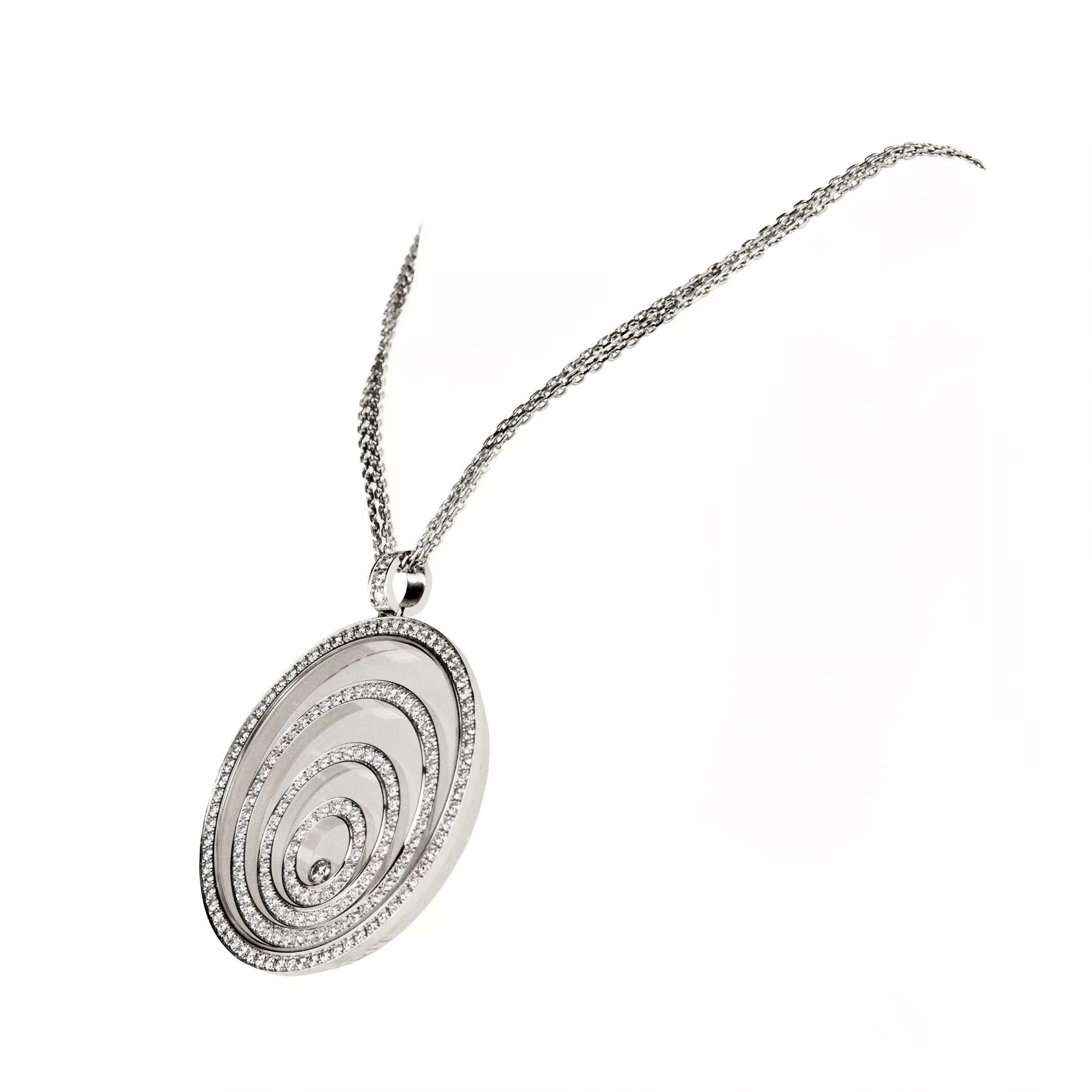 Pendentif Chopard en or blanc et diamants. 
