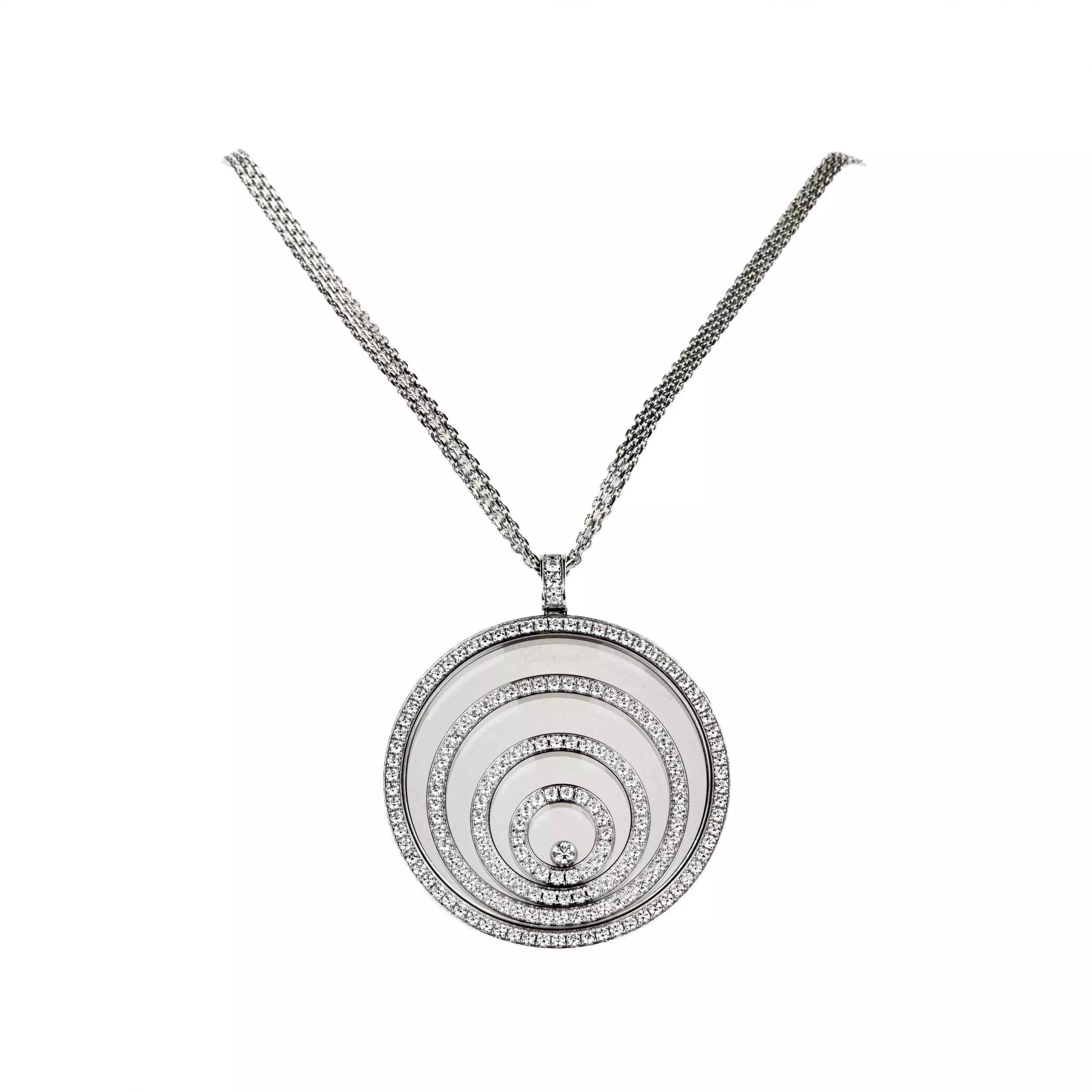 Pendentif Chopard en or blanc et diamants. 