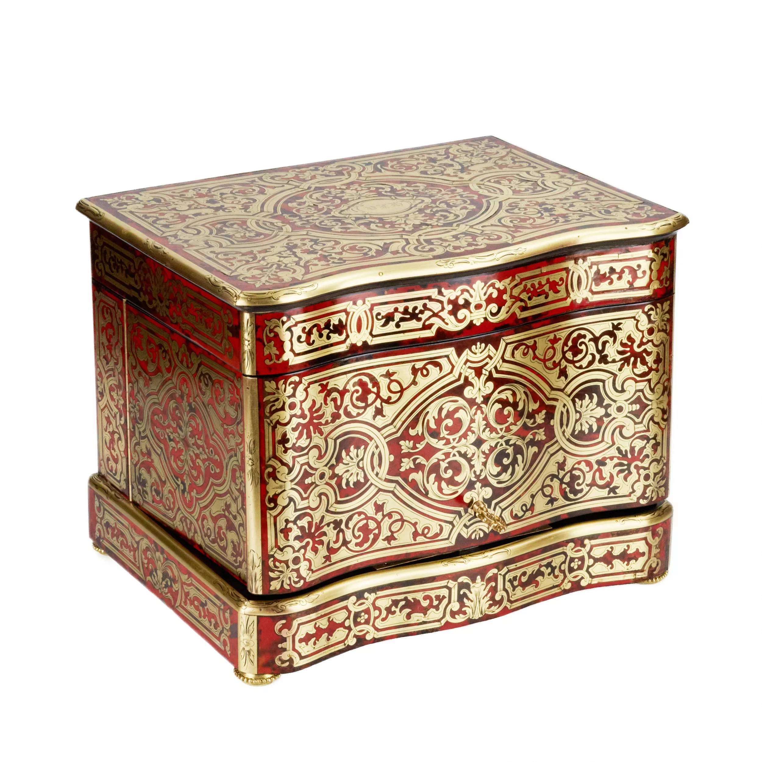 Carriage bar in marquetry, Napoleon III style. TH. ANNEE 22 rue Chapon à Paris. 19th century. 