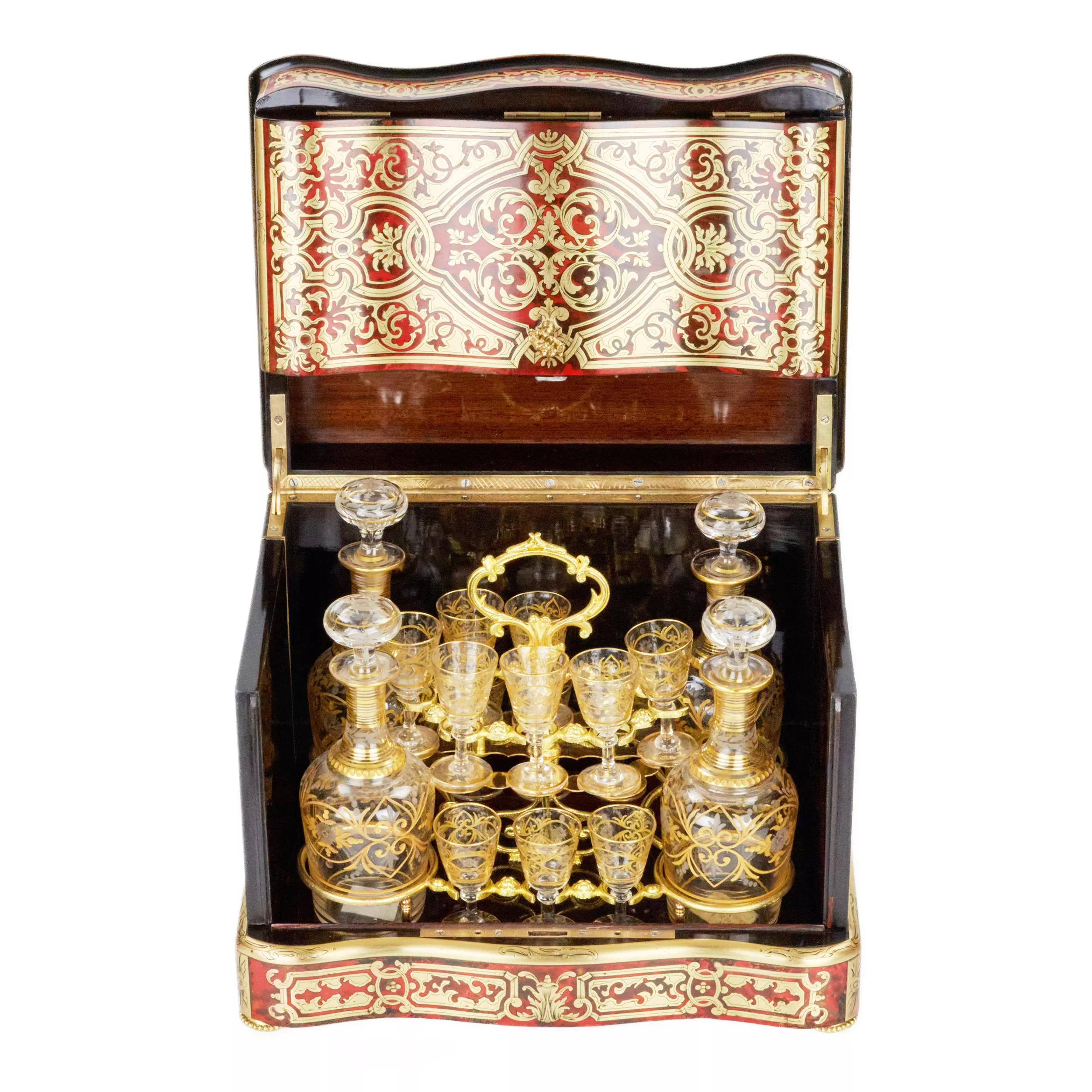Carriage bar in marquetry, Napoleon III style. TH. ANNEE 22 rue Chapon à Paris. 19th century. 