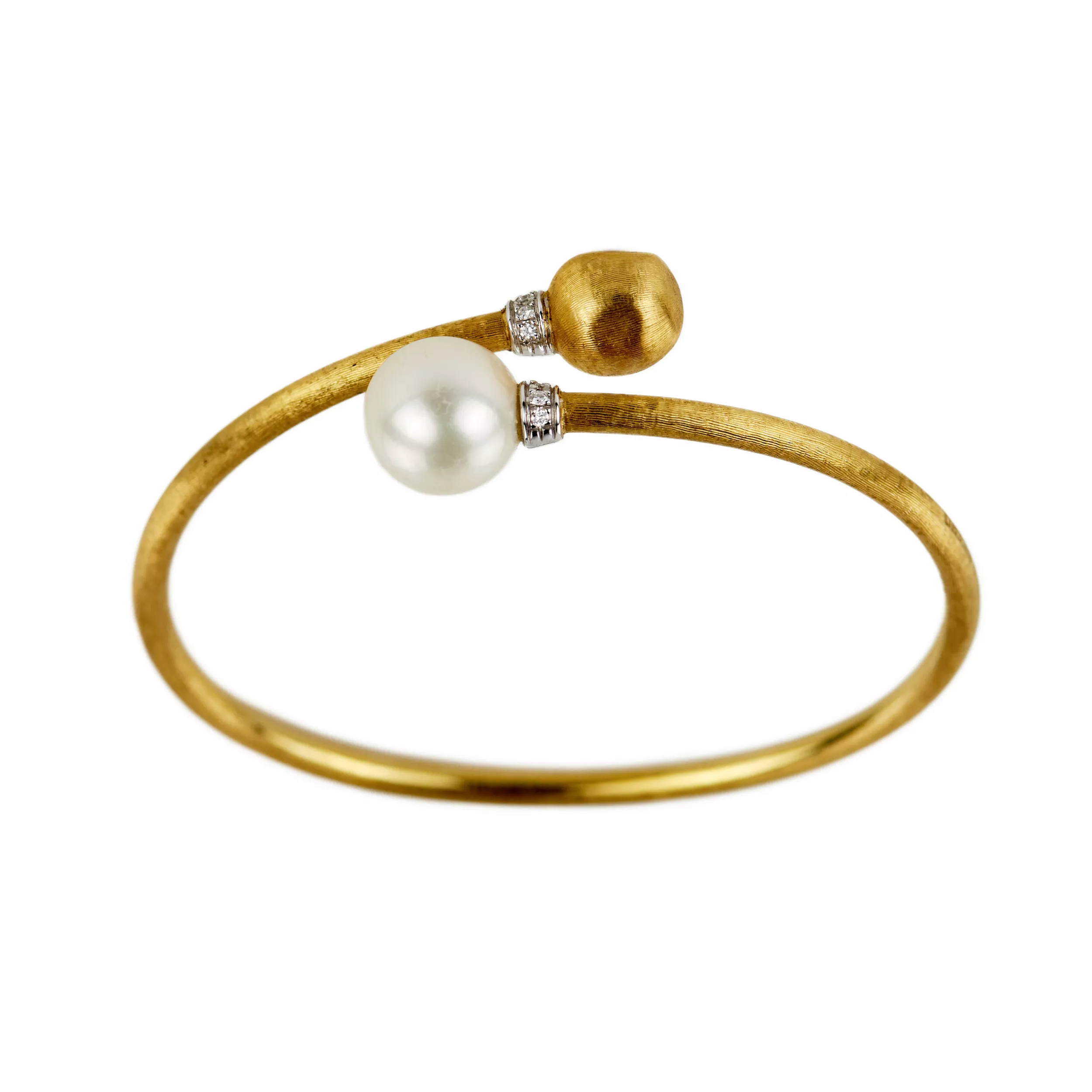 Marco Bicego. Bracelet original en or avec perle et diamants. 