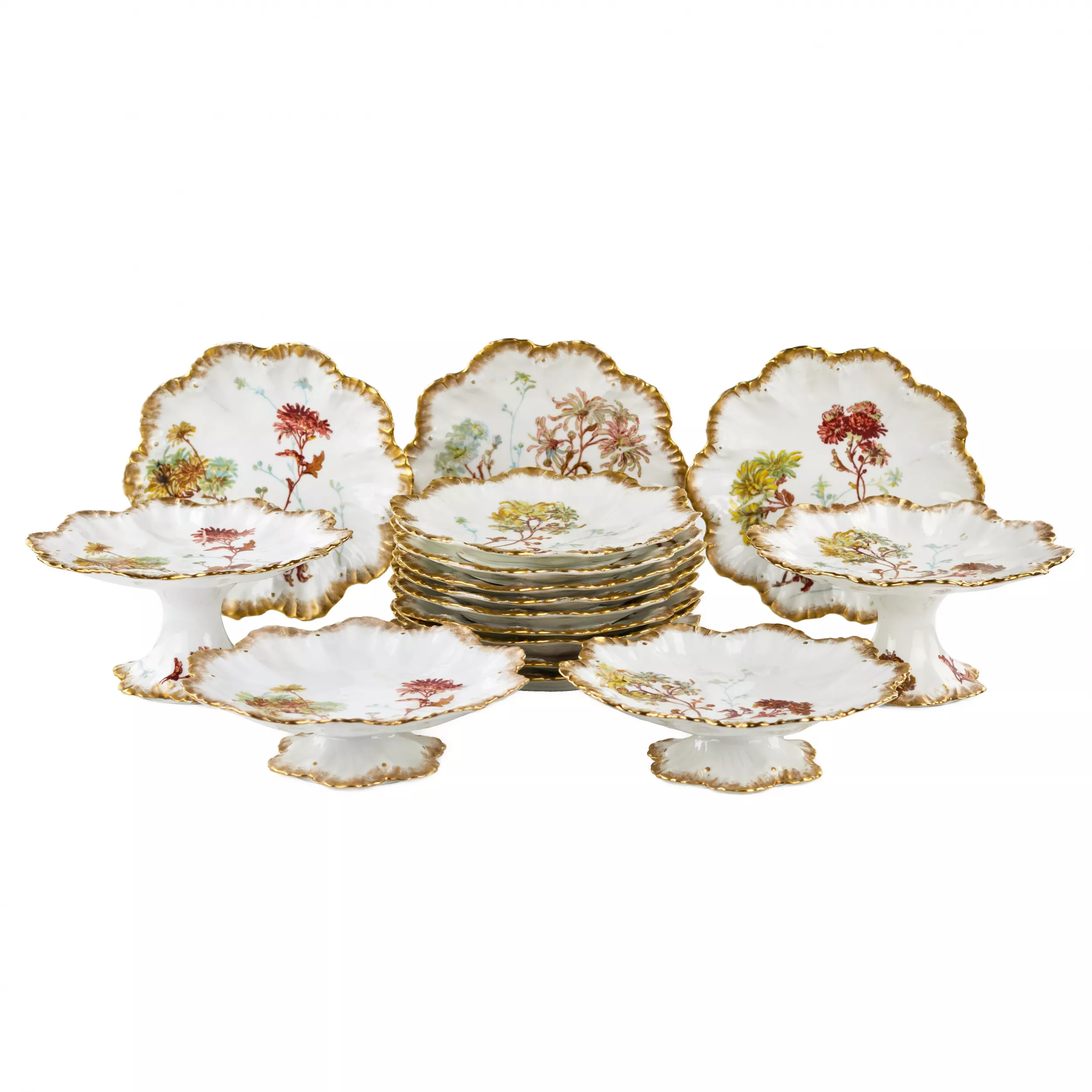 Porcelain service Limoges in the style of Art Nouveau. 20th century. 