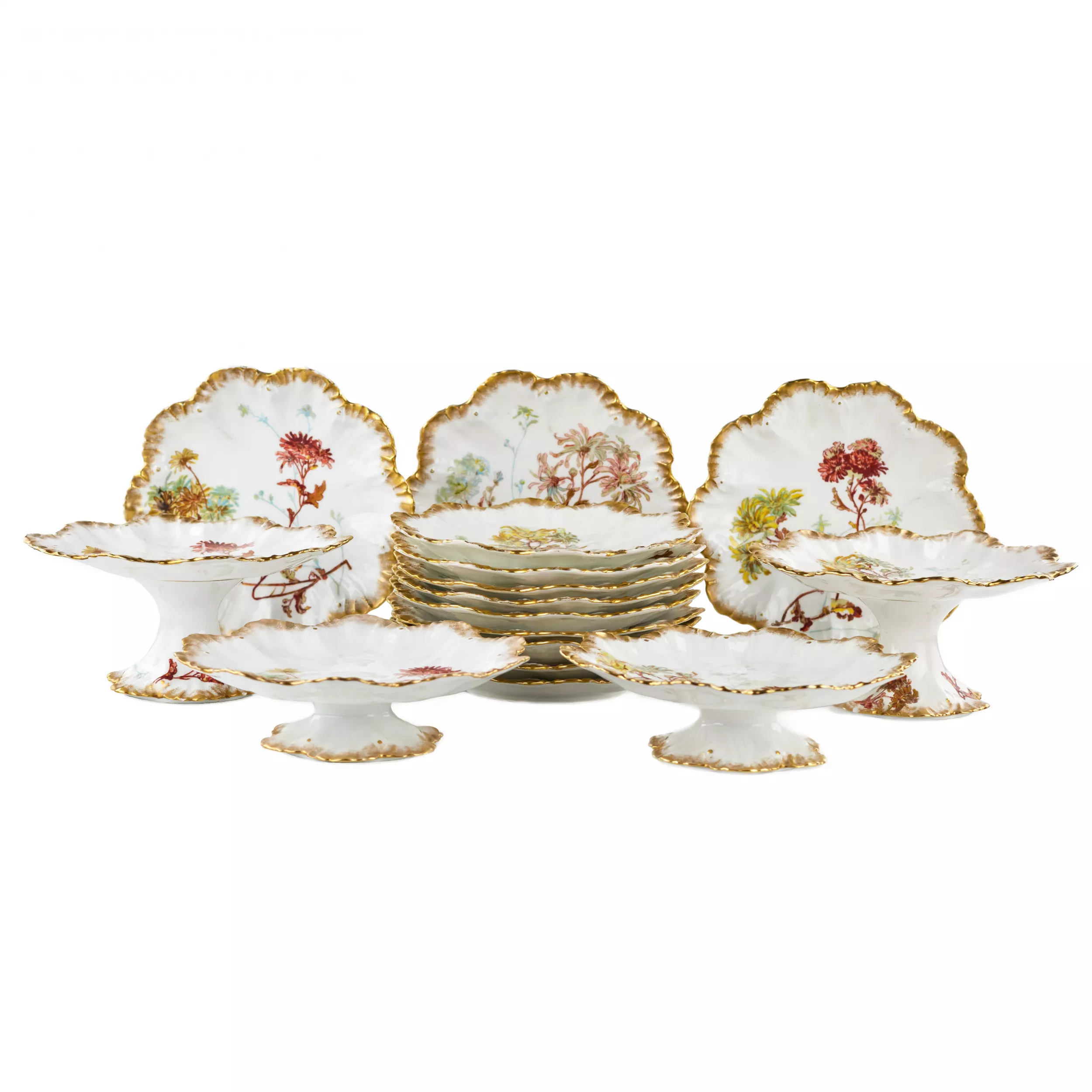 Porcelain service Limoges in the style of Art Nouveau. 20th century. 