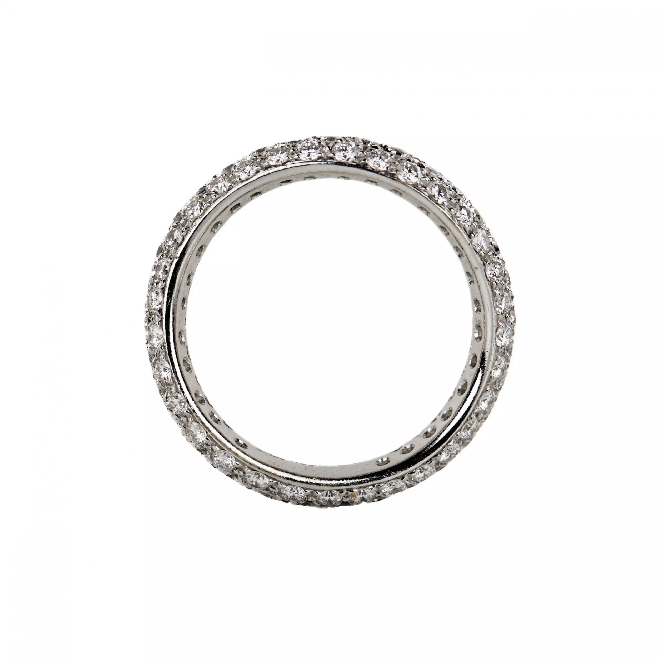 Bague Pomellato en or blanc 18 carats sertie de diamants Narrow Wave Band. 